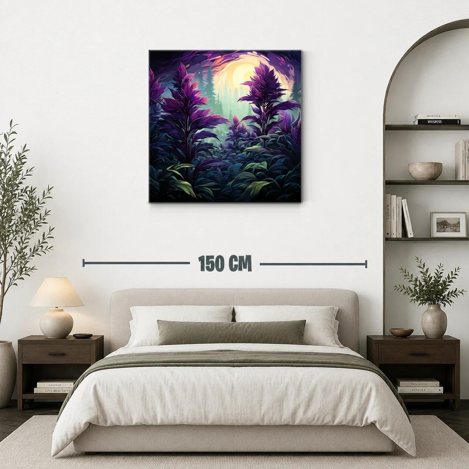 Paisaje onírico de hojas violetas y luz resplandeciente — miniatura 3