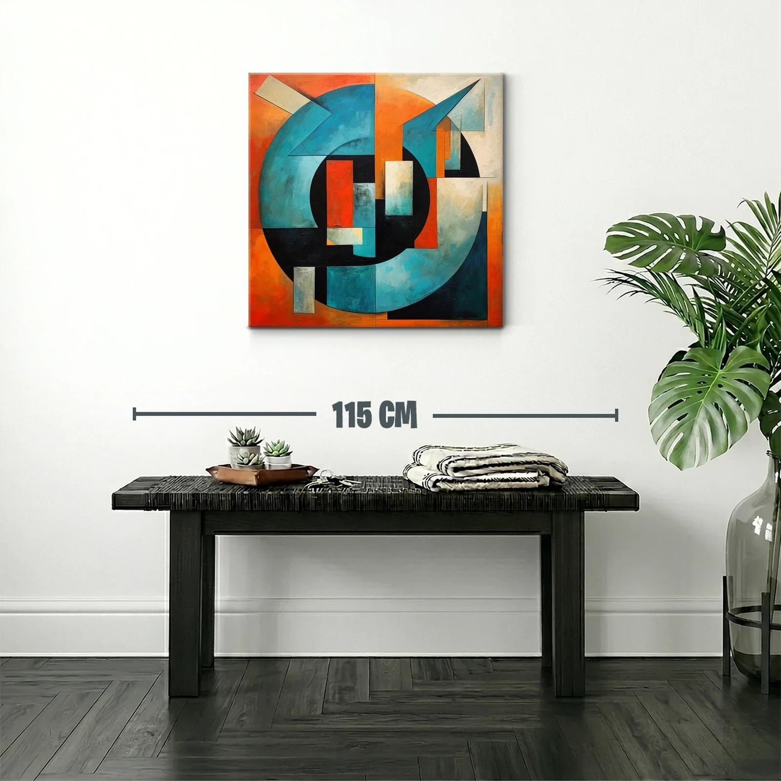 Composición abstracta geométrica en tonos azules y naranjas — miniatura 2
