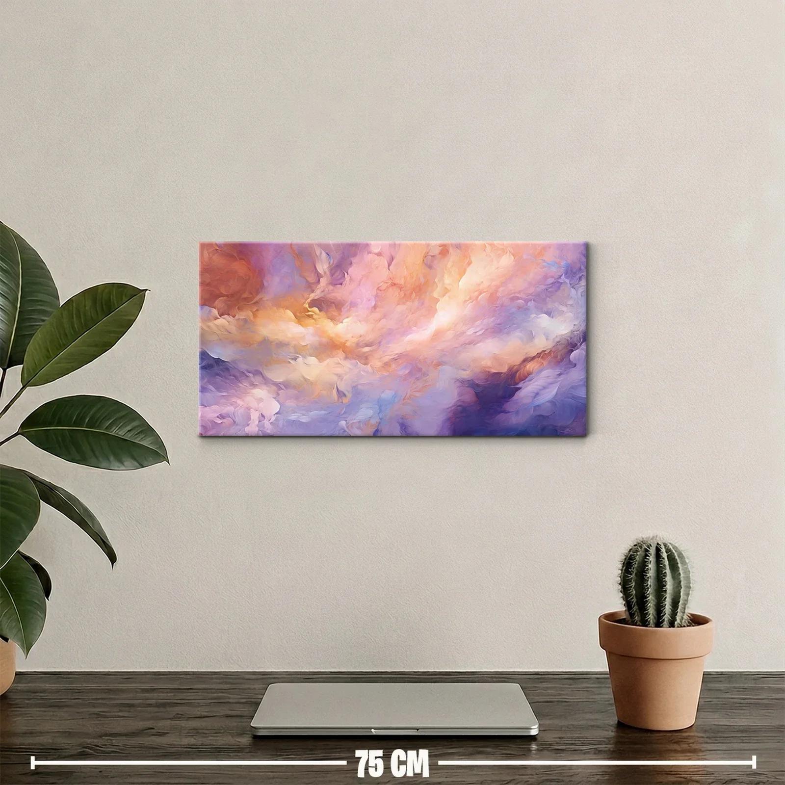 Cuadro nubes malva con luz cálida y azul violáceo — miniatura 2