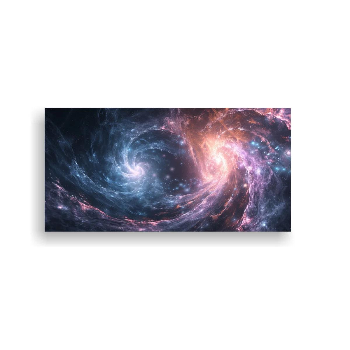 Cuadro galaxia espiral de doble foco luminoso — imagen principal