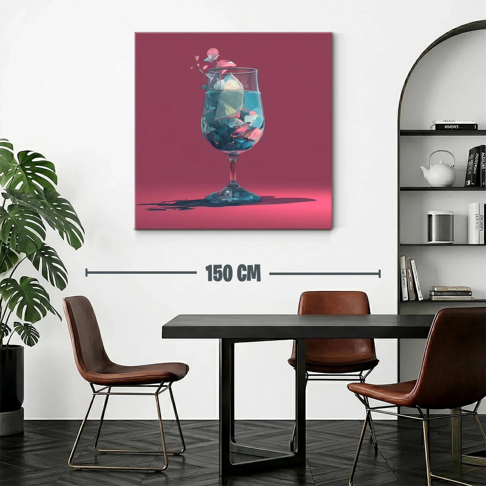 Vaso con flores y limón en fondo rosa intenso — miniatura 2