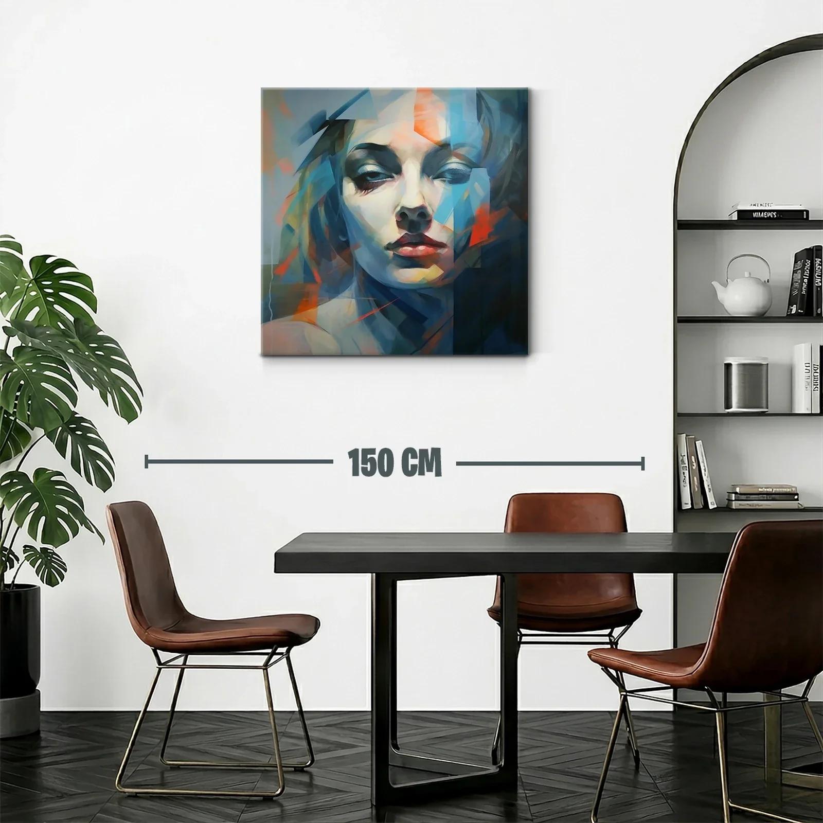 Retrato abstracto de mujer con tonos fríos y cálidos — miniatura 2