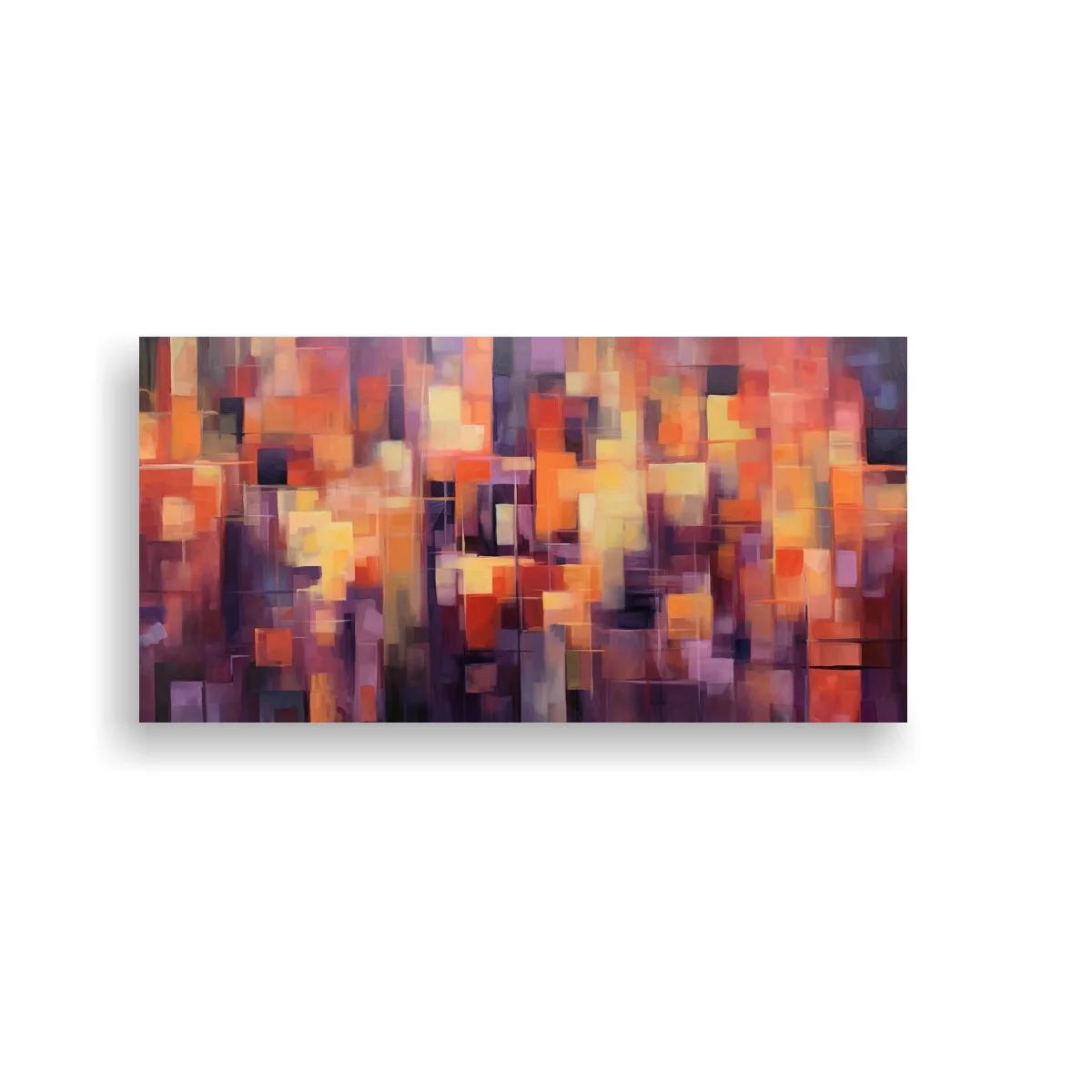 Cuadro abstracto geométrico mosaico de bloques y franjas — imagen principal
