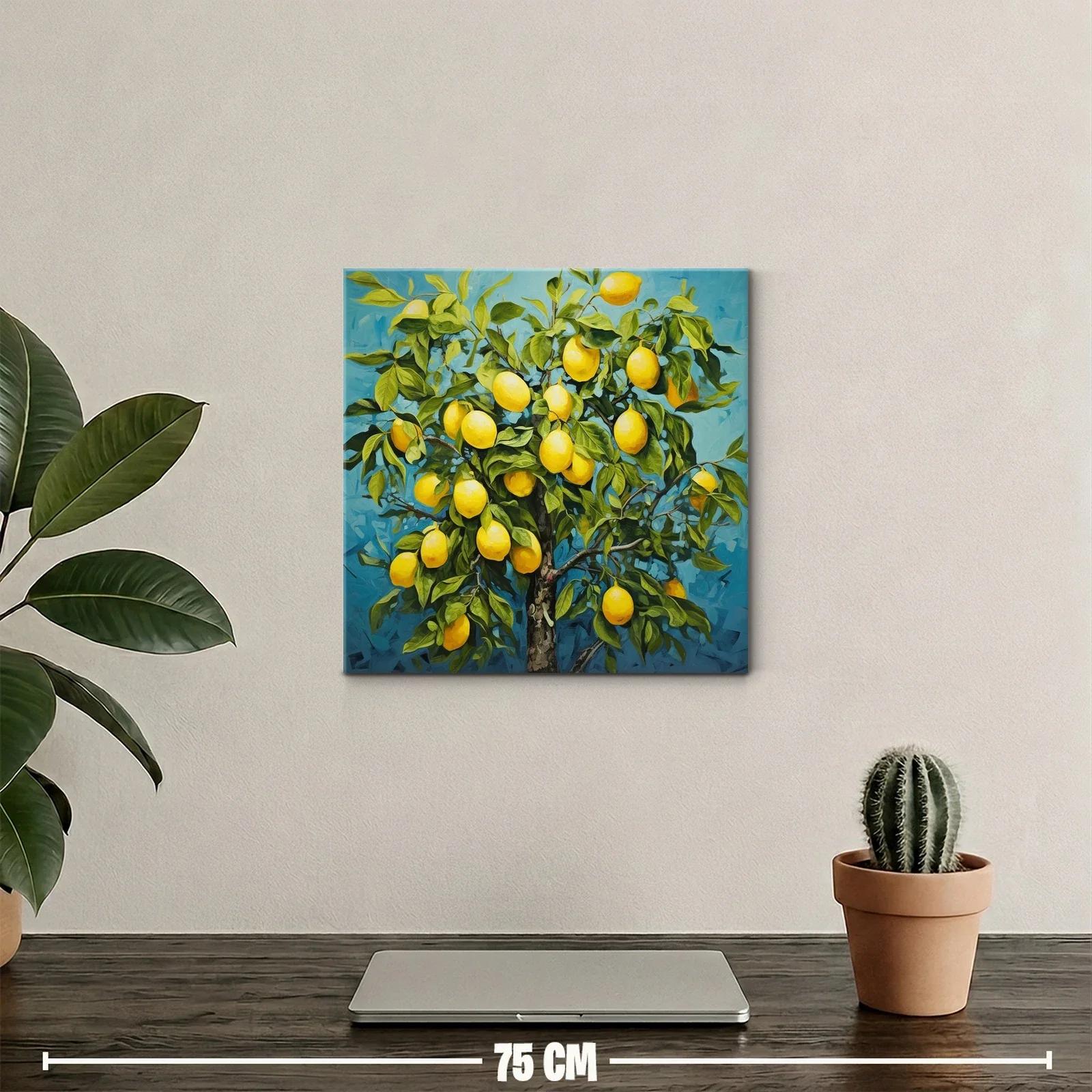 Cuadro vibrante con limonero y frutos amarillos maduros — miniatura 2
