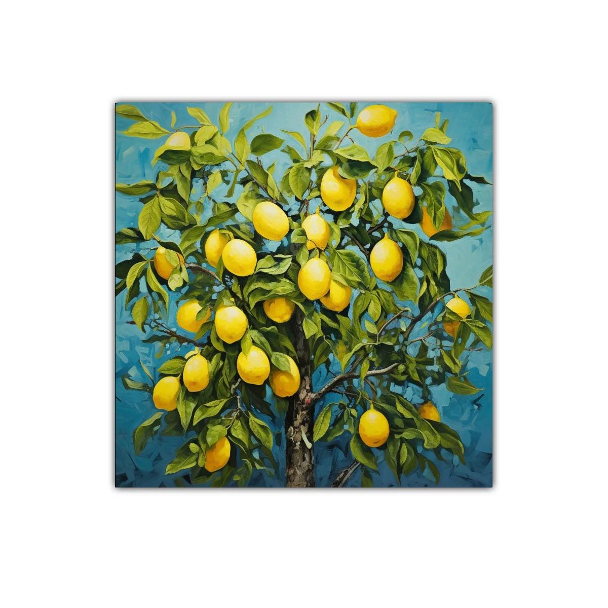 Cuadro vibrante con limonero y frutos amarillos maduros — miniatura 1