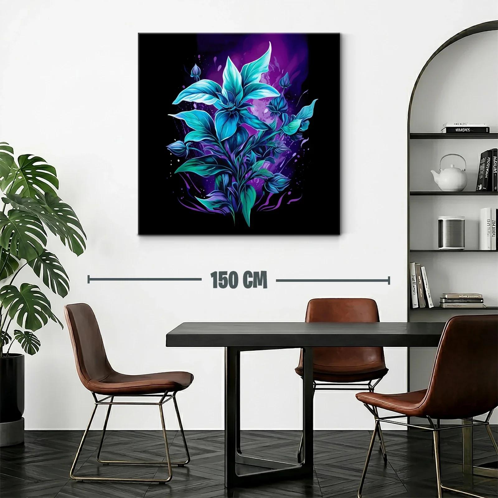 Flor azul vibrante sobre fondo púrpura oscuro — miniatura 2