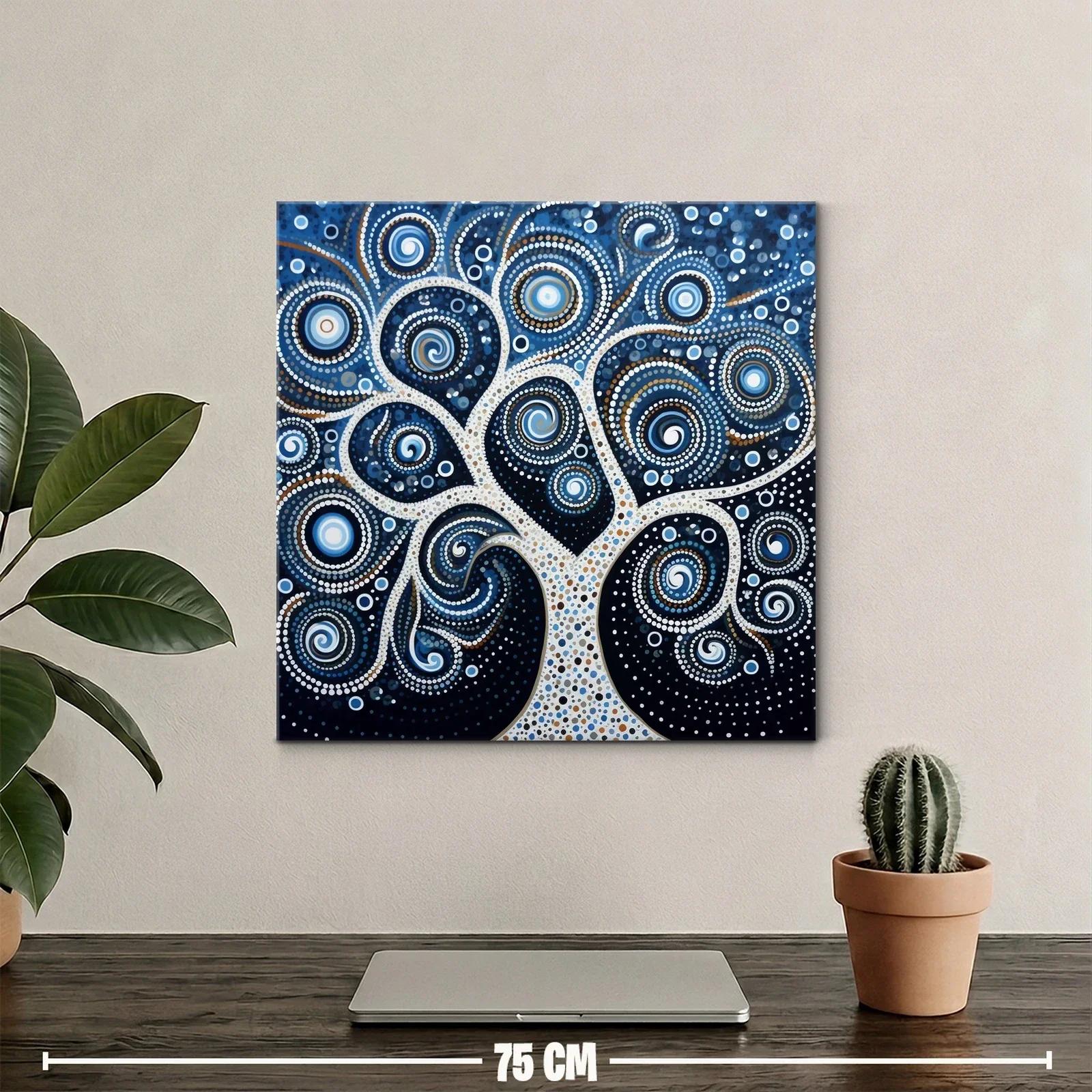 Árbol de espirales en tonos azul y blanco — miniatura 2