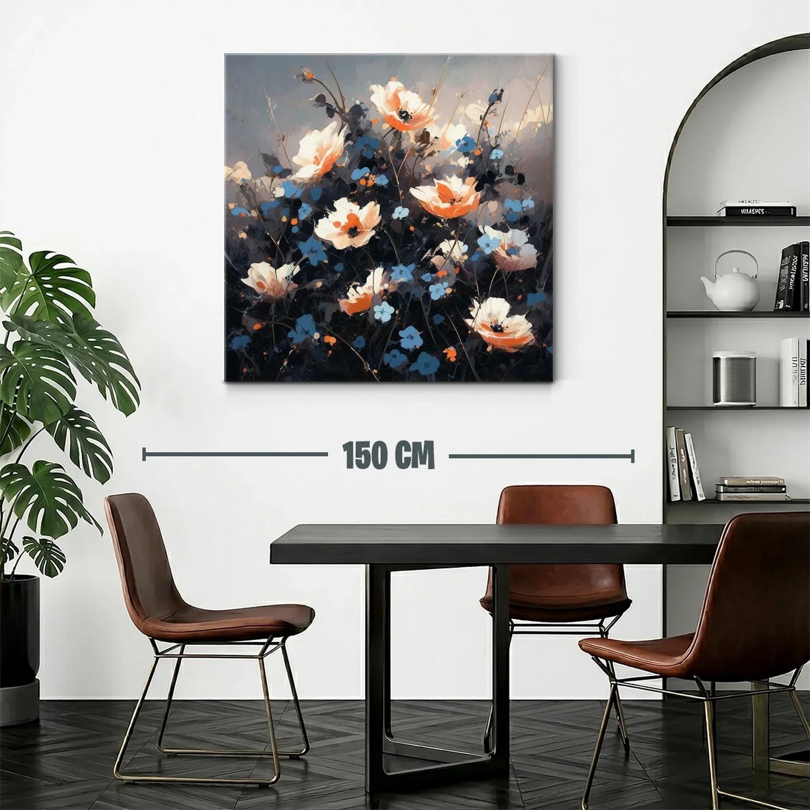 Ramo de flores en tonos azul y naranja vibrante — miniatura 2
