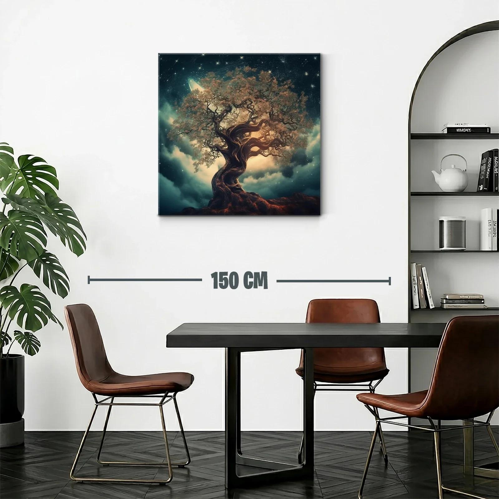 Árbol Fantástico bajo un Cielo Estrellado Nocturno — miniatura 2
