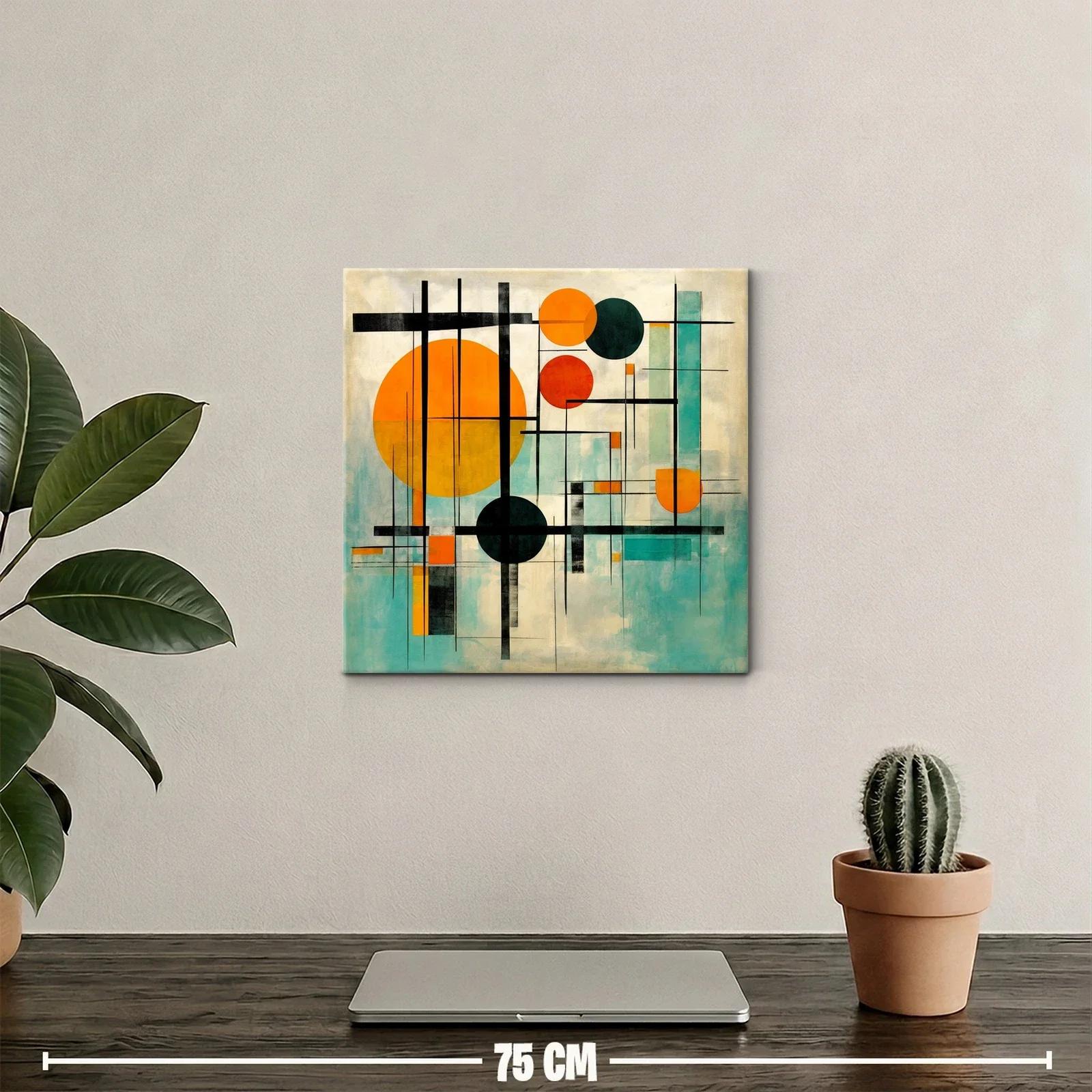 Composición geométrica moderna con tonos cálidos y fríos — miniatura 2