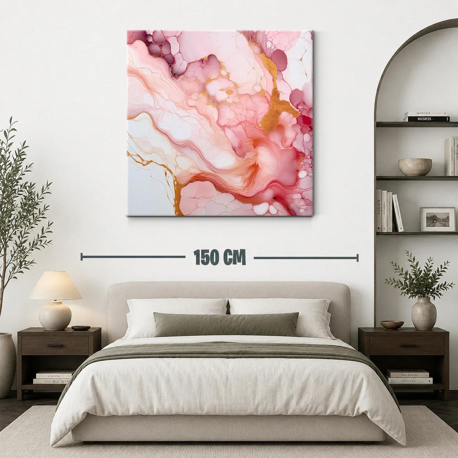 Abstracto fluido en tonos rosa con detalles dorados — miniatura 3