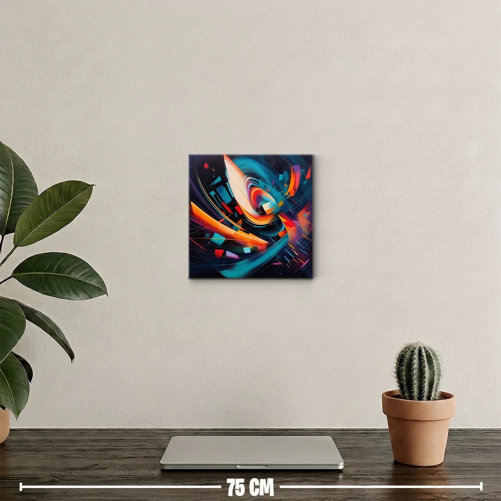 Arte abstracto dinámico con vibrantes tonos cálidos y fríos — miniatura 2