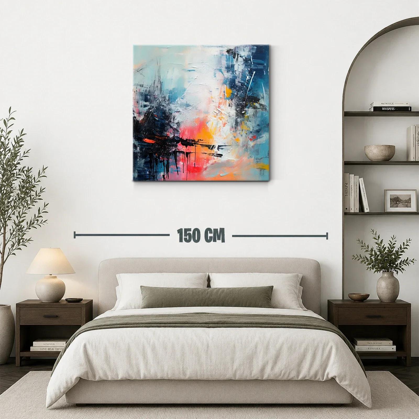 Arte abstracto vibrante con contraste de tonos cálidos y fríos — miniatura 3