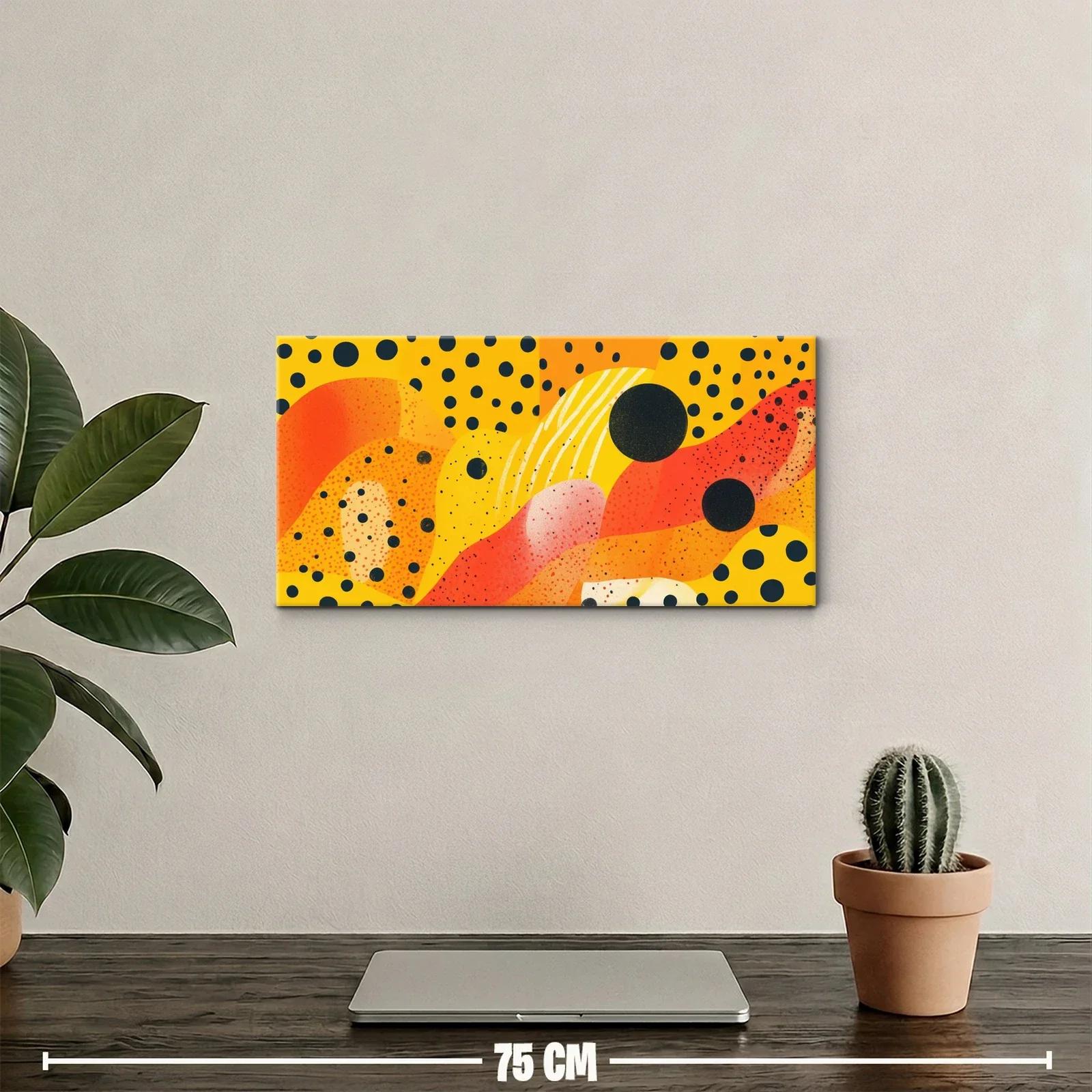 Cuadro formas abstractas onduladas con bandas curvas y puntos — miniatura 2