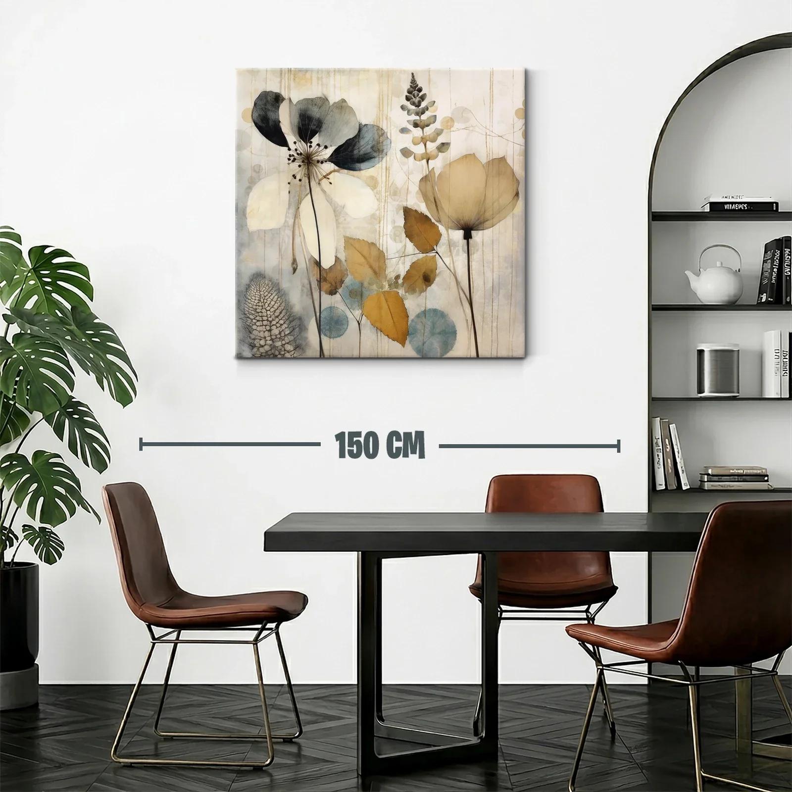 Cuadro floral en tonos neutros con aire delicado y elegante — miniatura 2