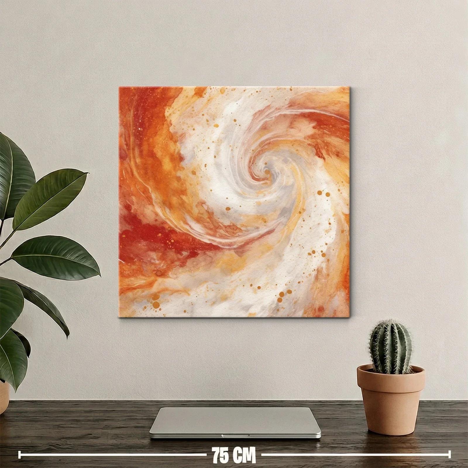 Cuadro abstracto en espiral con tonos cálidos y vibrantes — miniatura 2