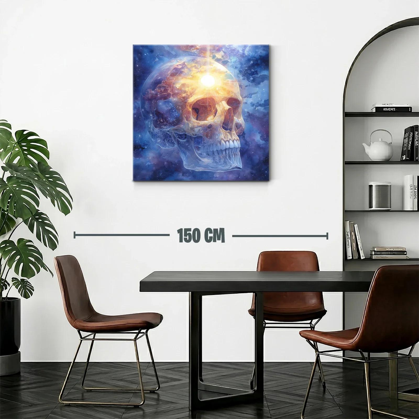 Calavera luminosa en universo cósmico vibrante — miniatura 2