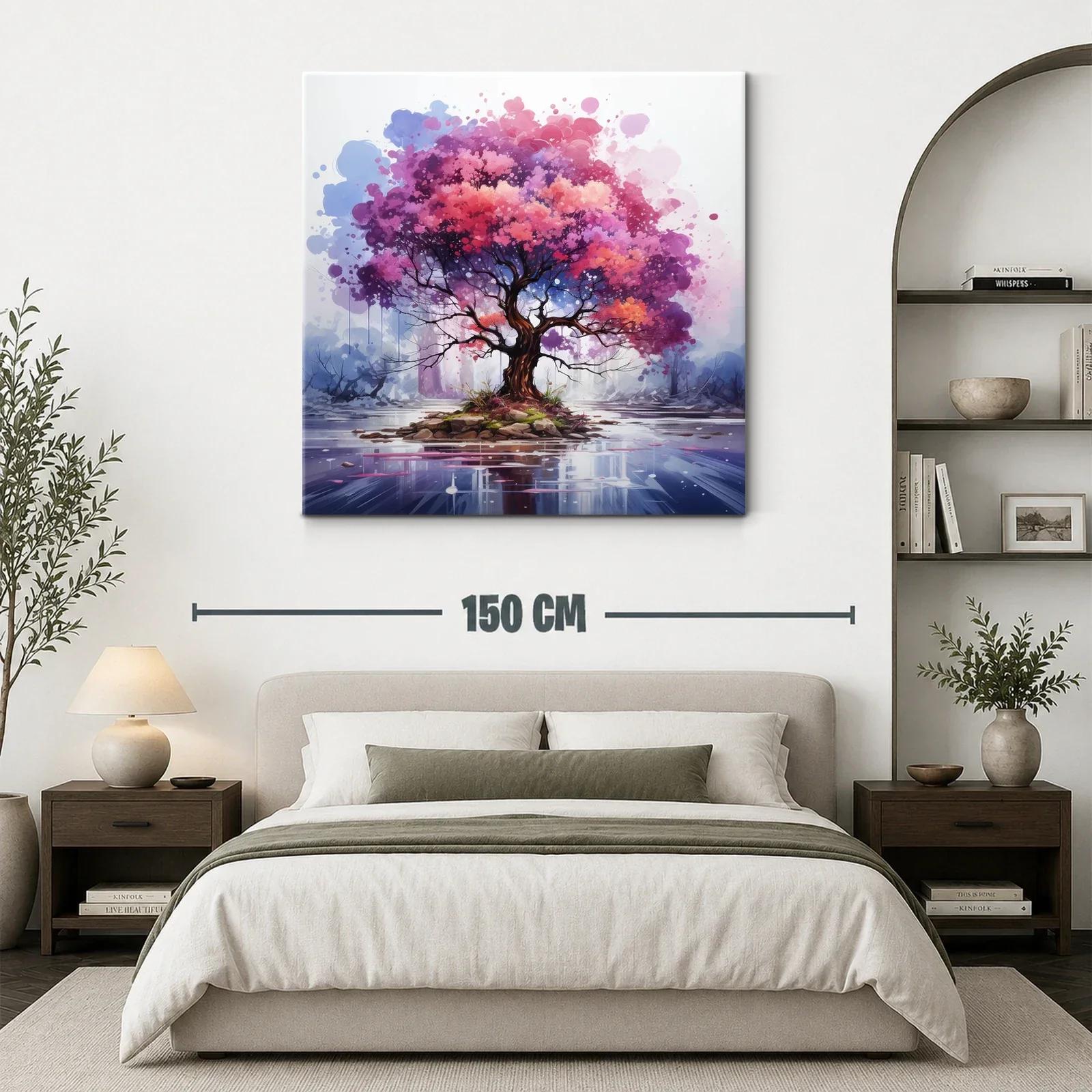 Árbol vibrante en isla rodeada de agua serena — miniatura 3