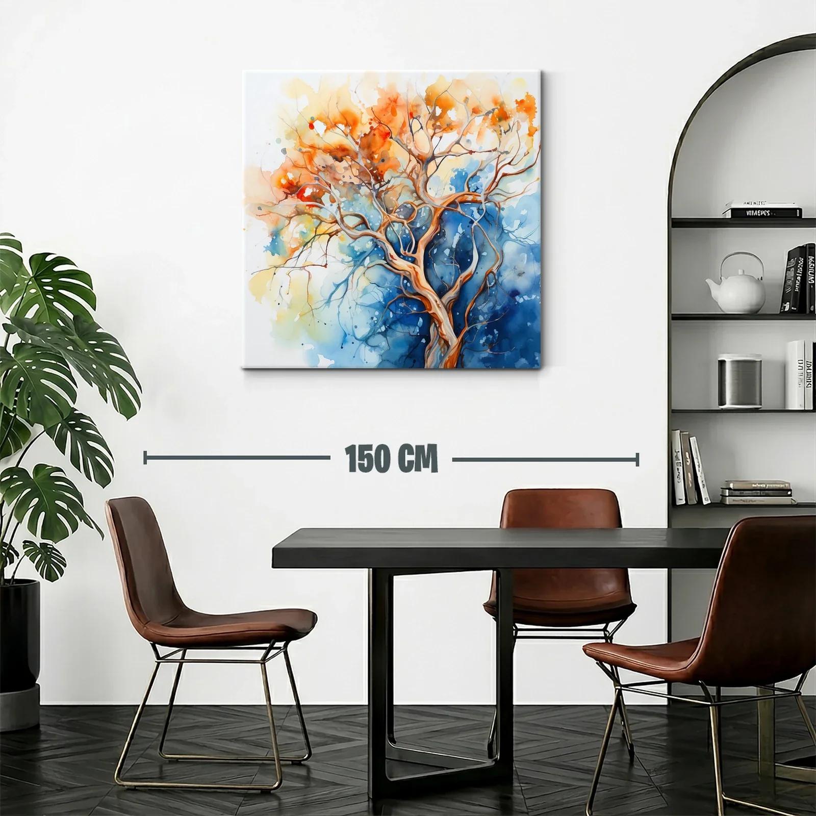 Árbol vibrante en tonos cálidos y fríos contrastantes — miniatura 2