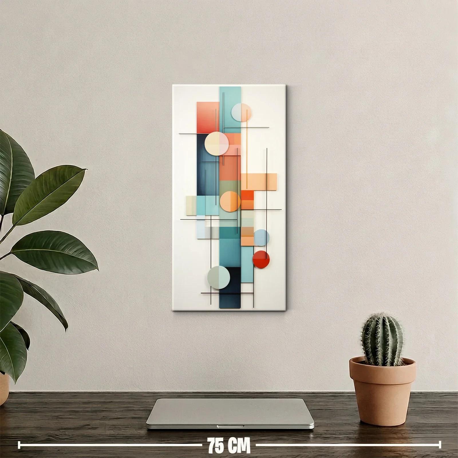 Cuadro composición geométrica abstracta con rectángulos y círculos — miniatura 2