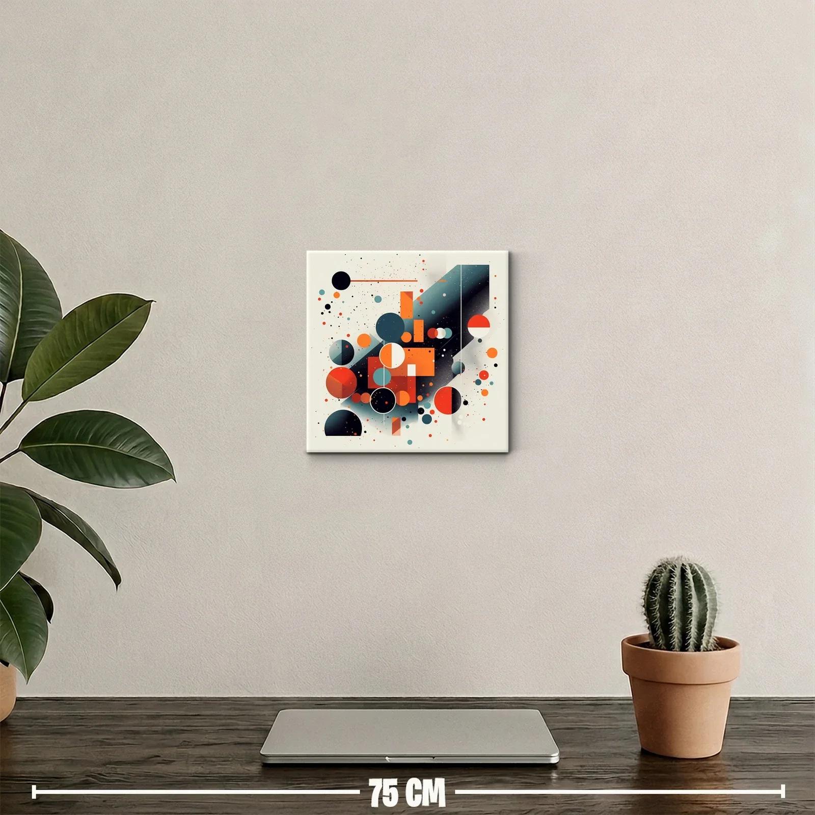 Composición geométrica con círculos y rectángulos en tonos cálidos — miniatura 2