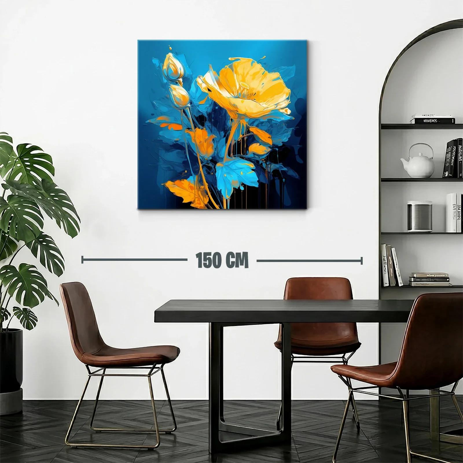 Flores vibrantes en tonos azules y naranjas intensos — miniatura 2