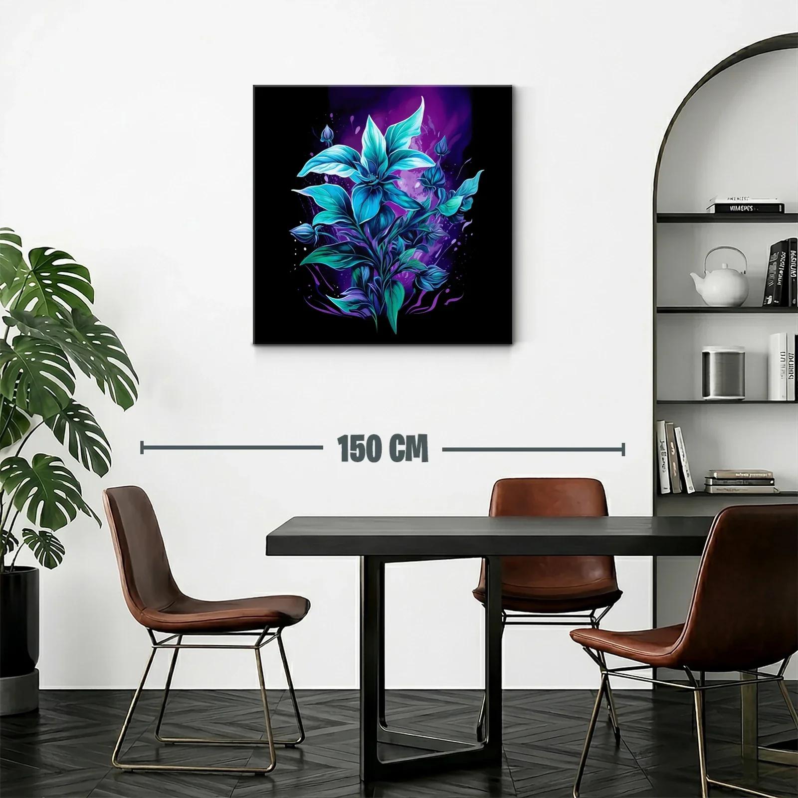 Flor azul vibrante sobre fondo púrpura oscuro — miniatura 2