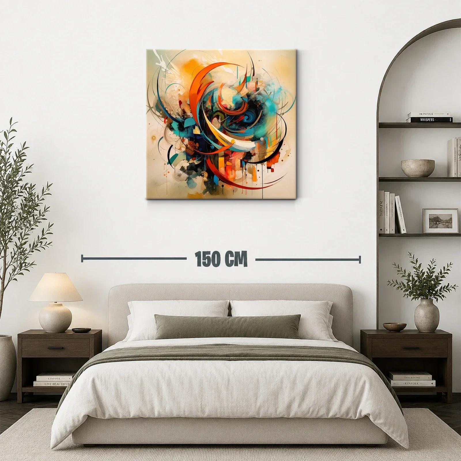 Composición abstracta con energía dinámica en tonos cálidos — miniatura 3