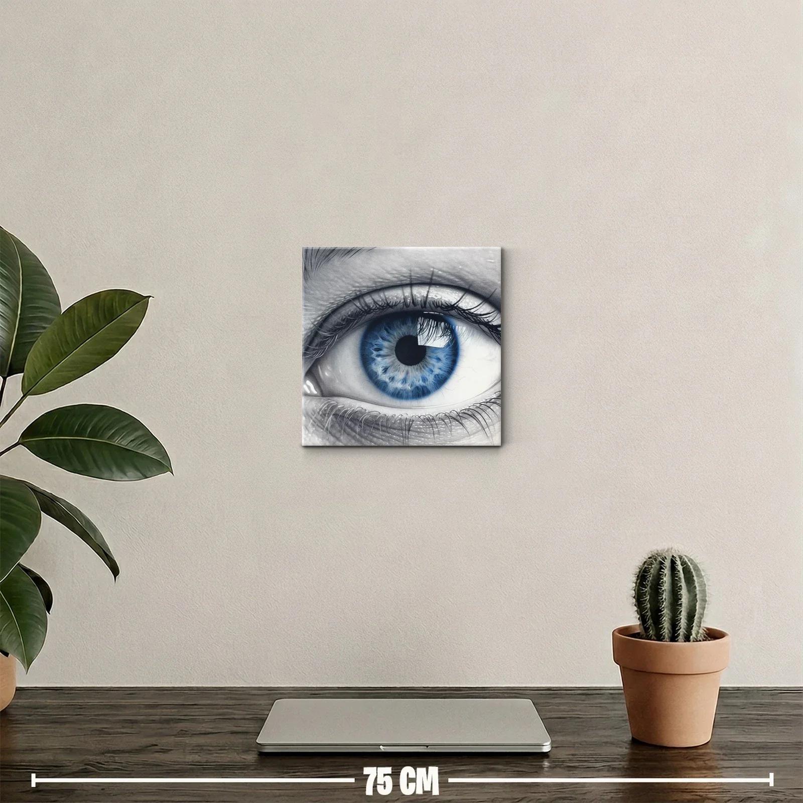 Impactante cuadro decorativo con primer plano de ojo azul — miniatura 2