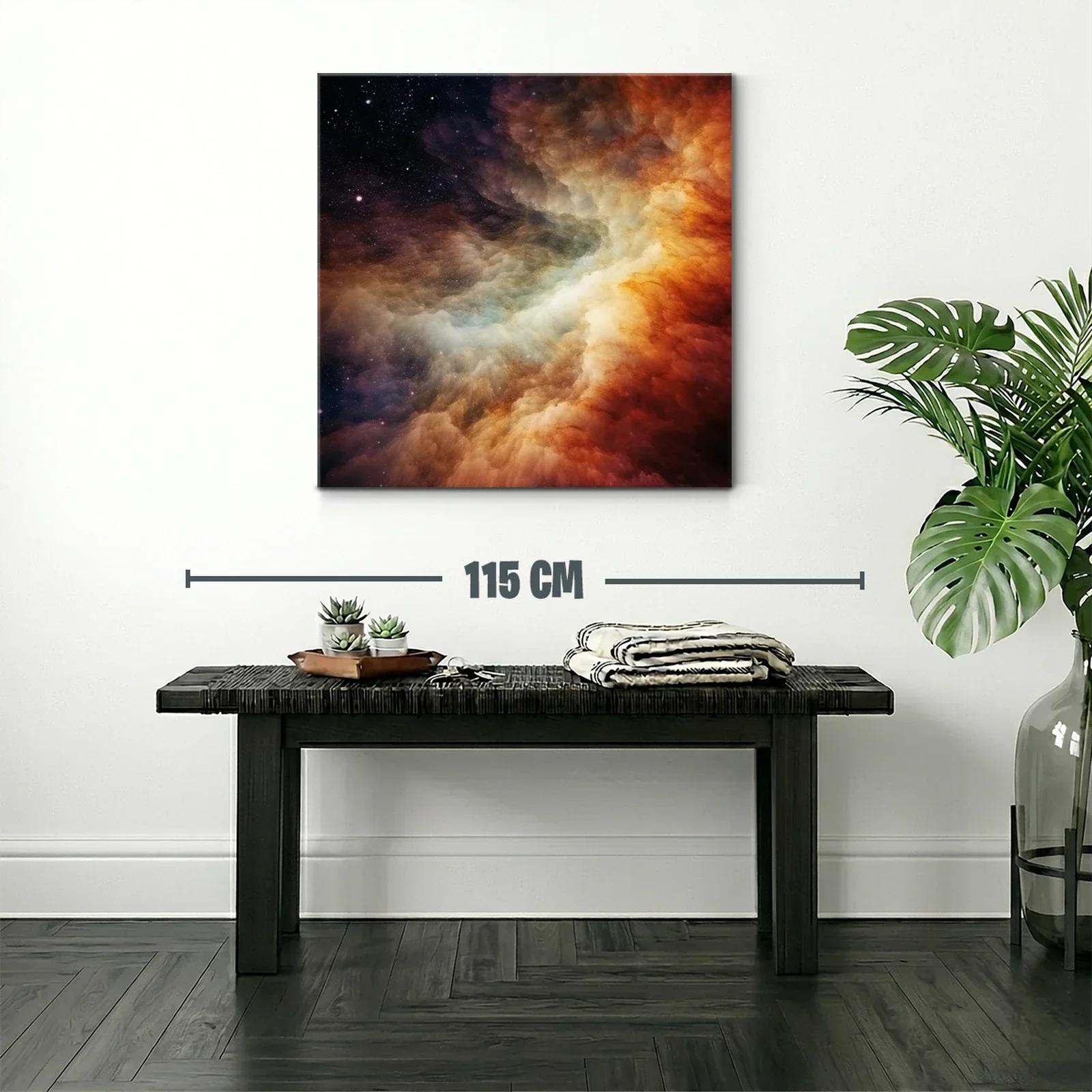 Vibrante abstracción nebulosa con tonos cálidos y estelares — miniatura 2