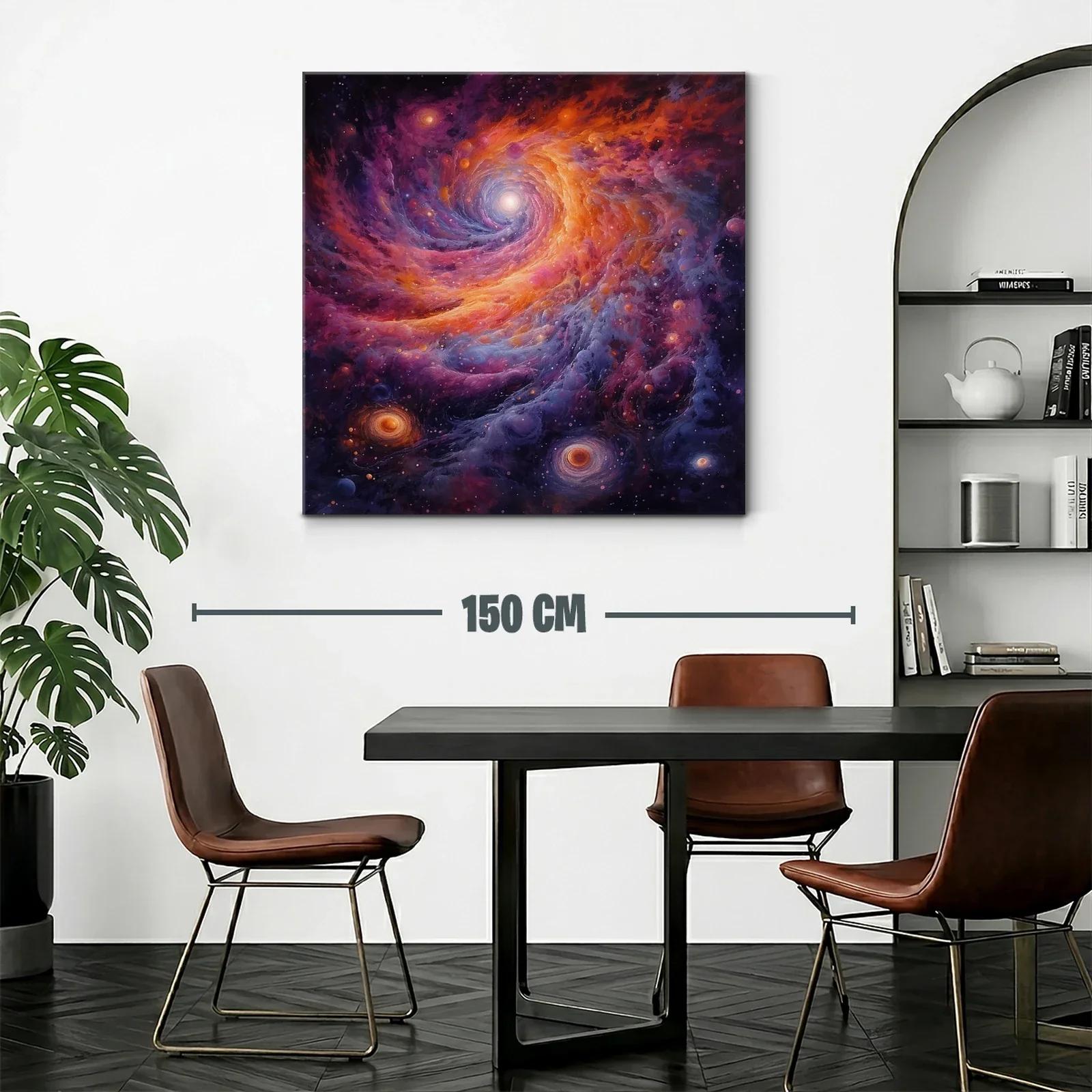 Cuadro abstracto de galaxia vibrante en espiral cósmica — miniatura 2