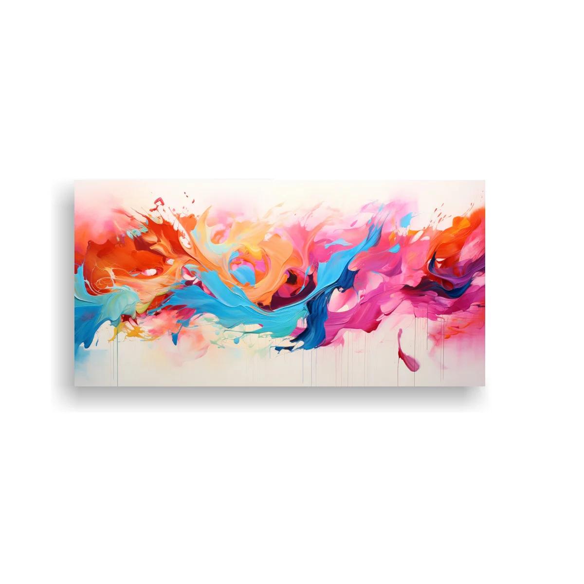 Cuadro abstracción gestual con goteos sutiles — imagen principal