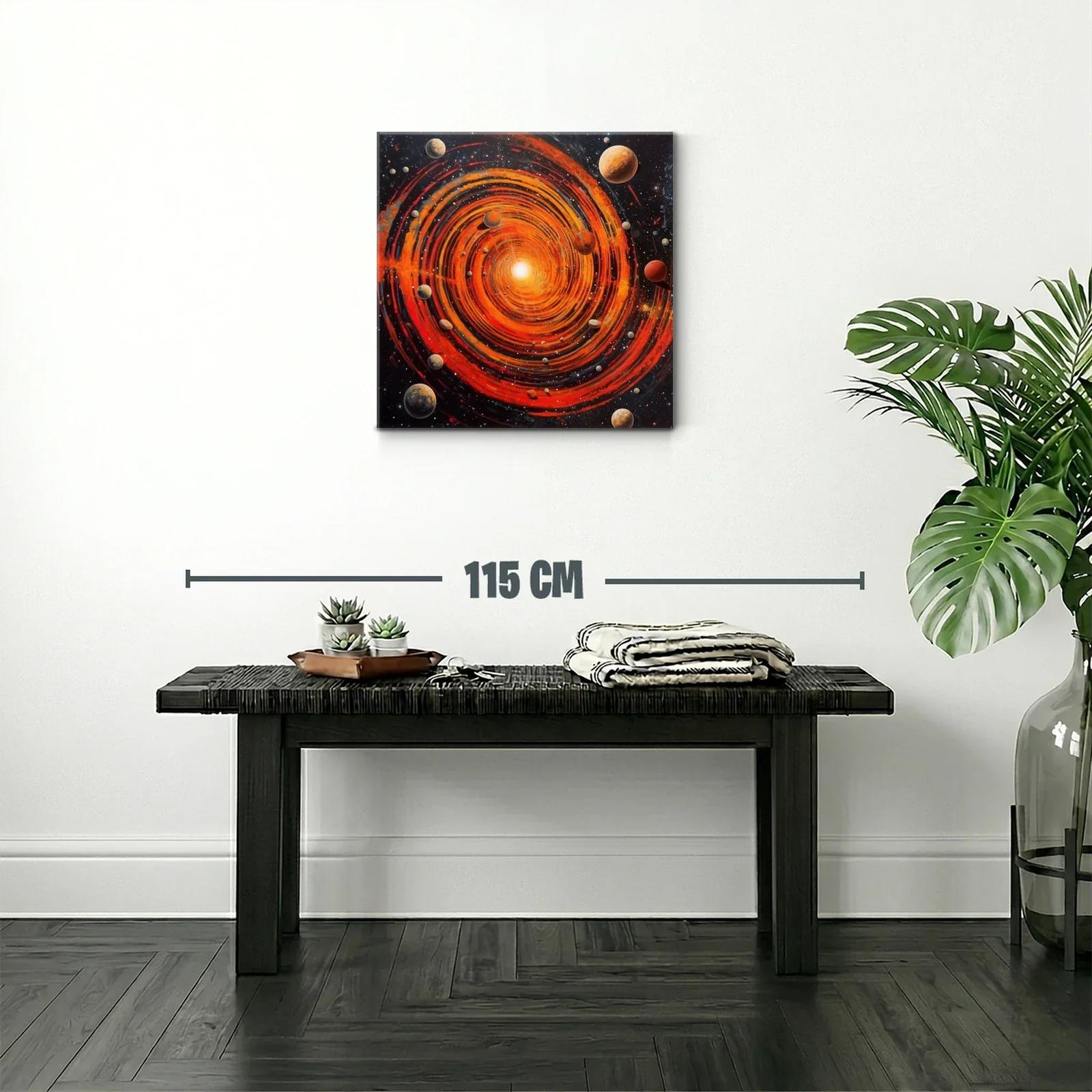 Cuadro cosmos en espiral con vibrantes tonos rojos y naranjas — miniatura 2