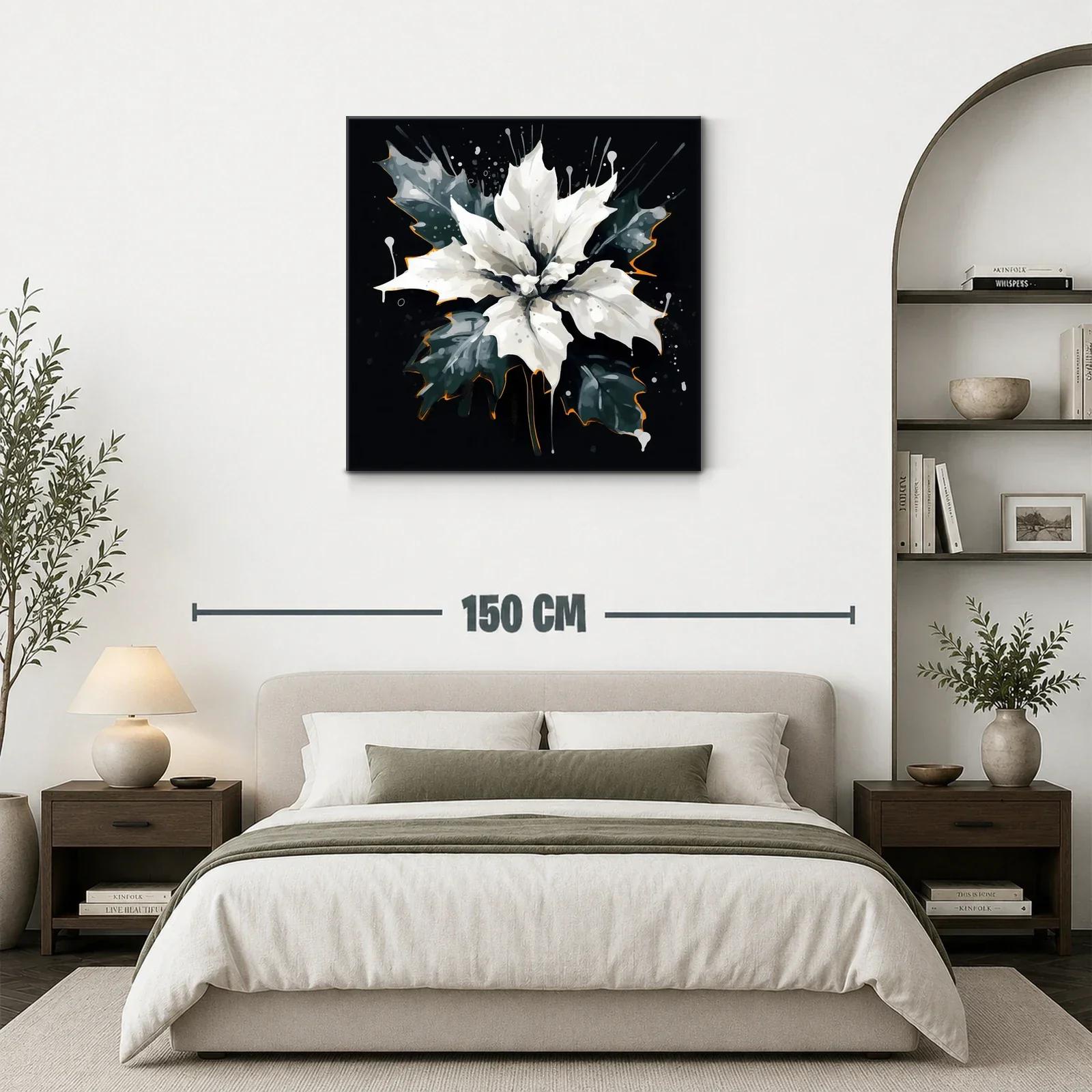 Flor blanca sobre fondo oscuro con detalles vibrantes — miniatura 3
