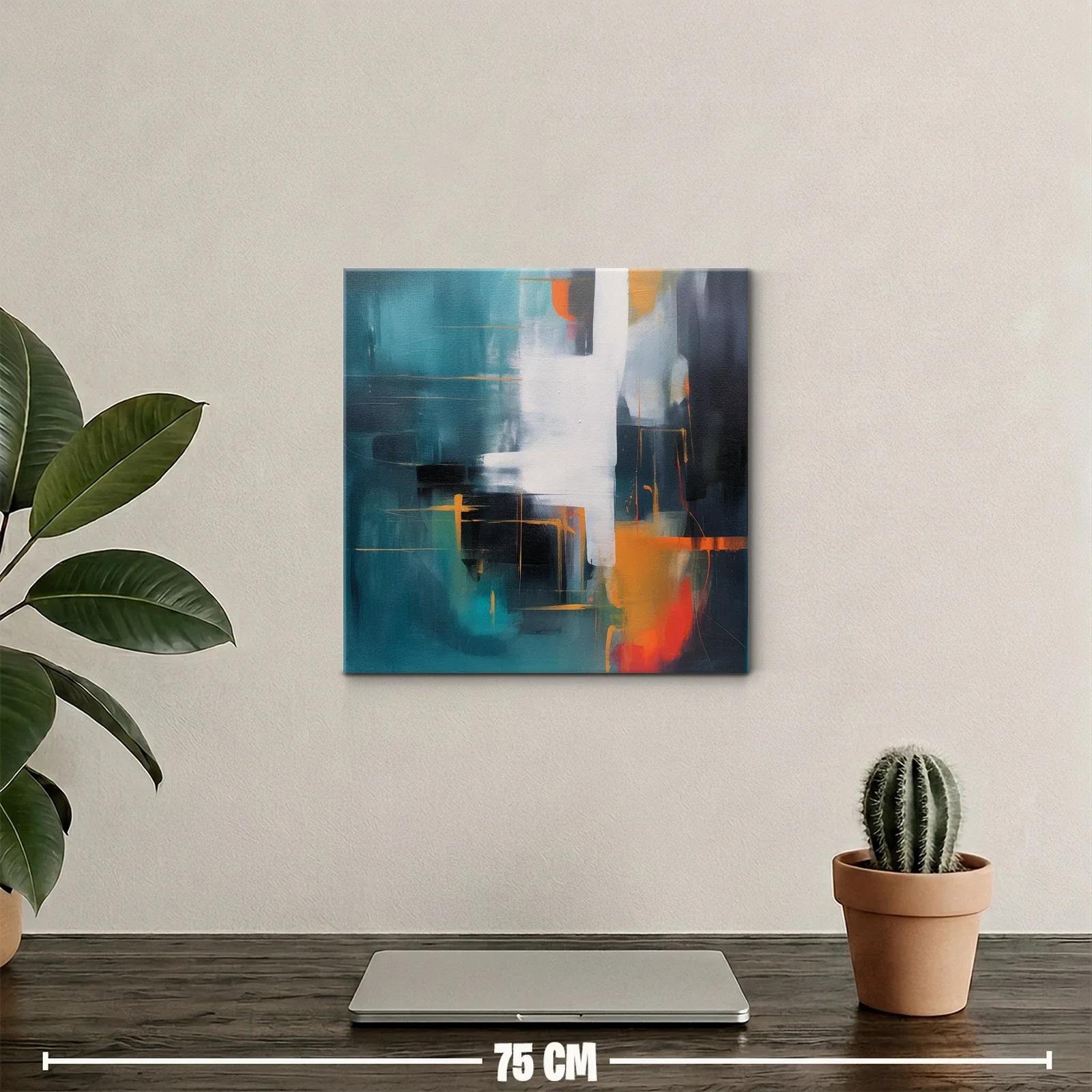 Cuadro abstracto con contrastes vibrantes y formas dinámicas — miniatura 2