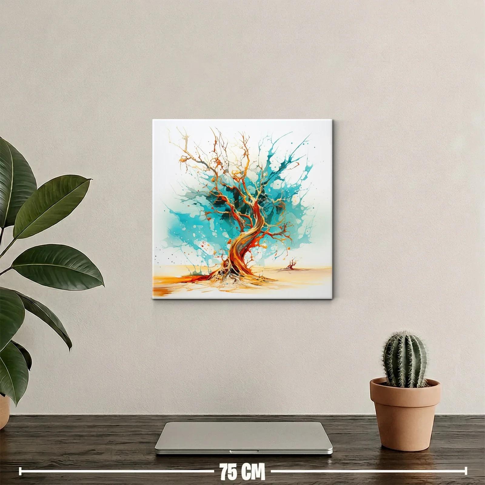 Árbol abstracto en tonos vibrantes y azulados — miniatura 2
