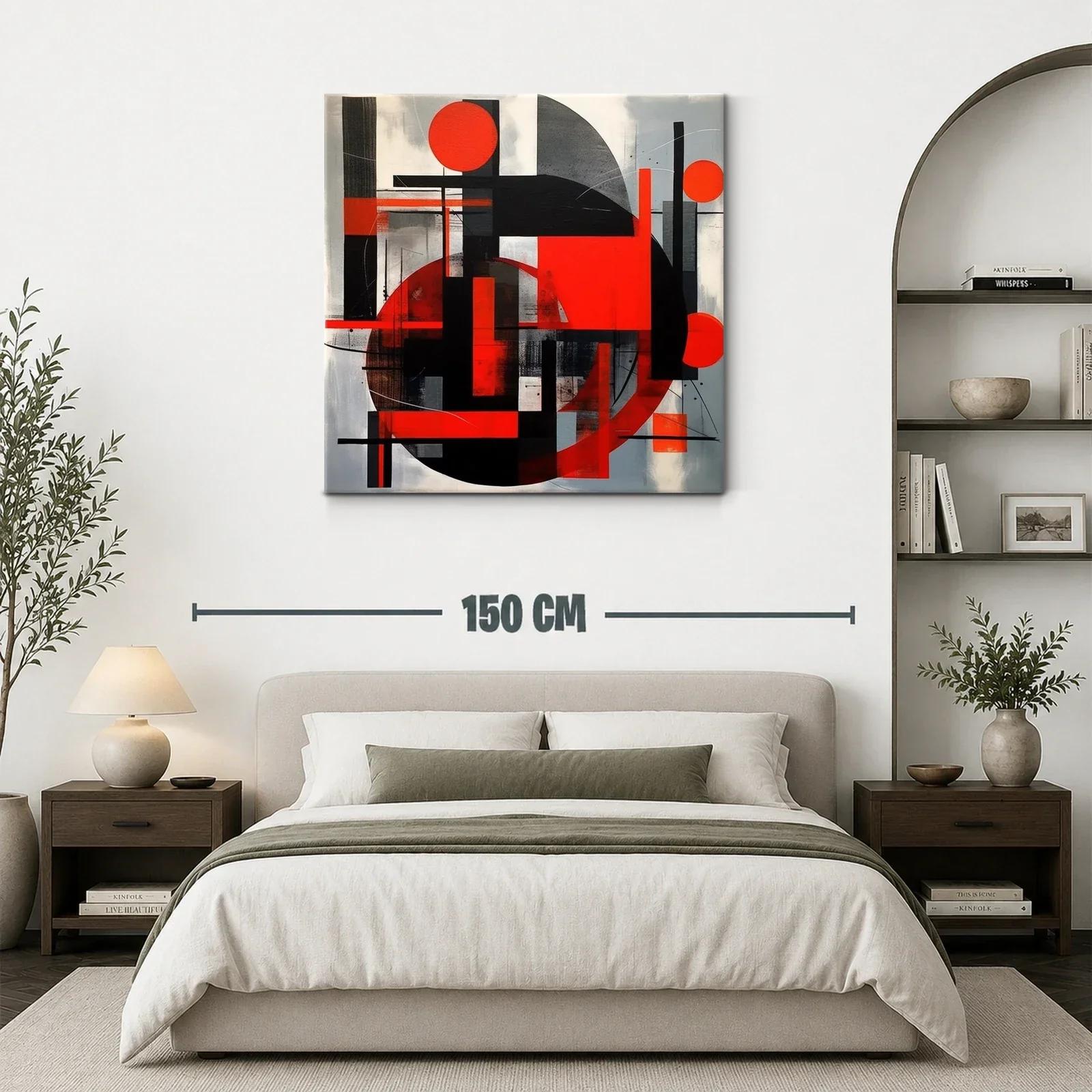 Composición geométrica vibrante en rojos y negros — miniatura 3