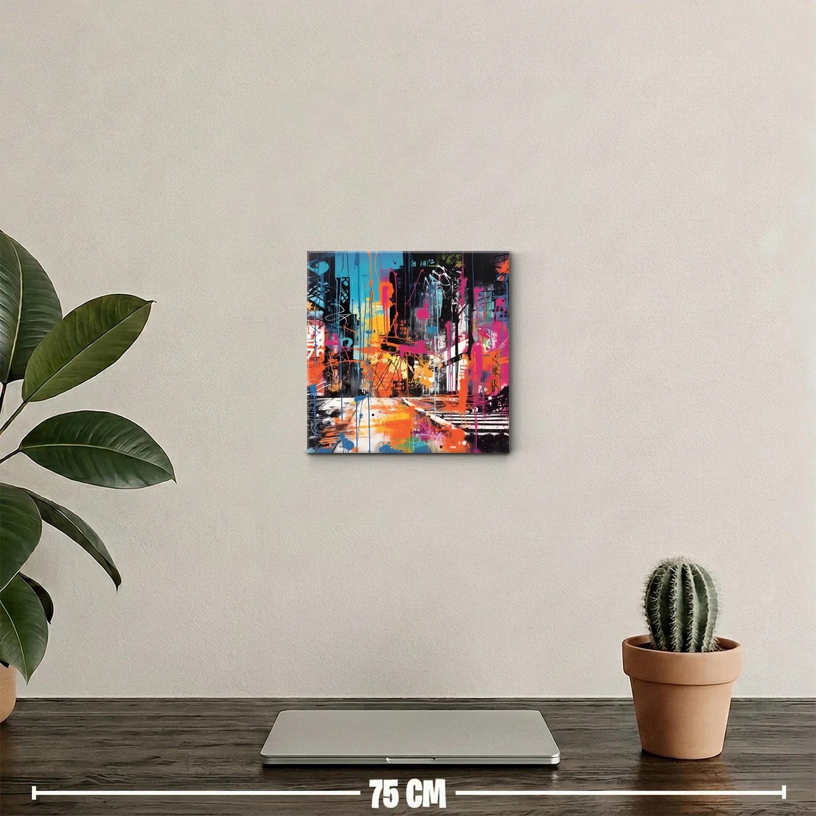 Arte urbano vibrante con explosión de color y movimiento — miniatura 2