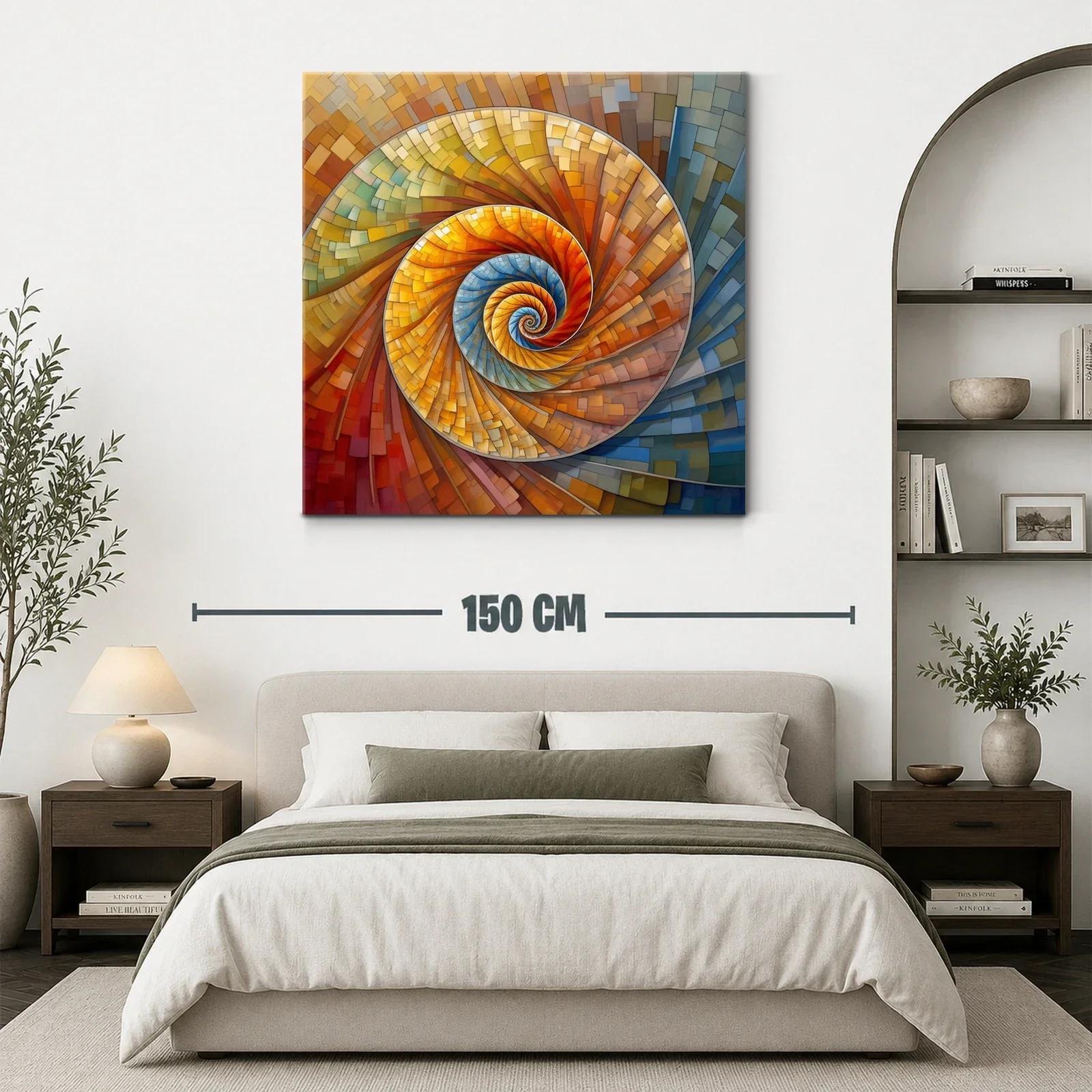 Espiral abstracta en cálidos tonos terrosos y azules suaves — miniatura 3