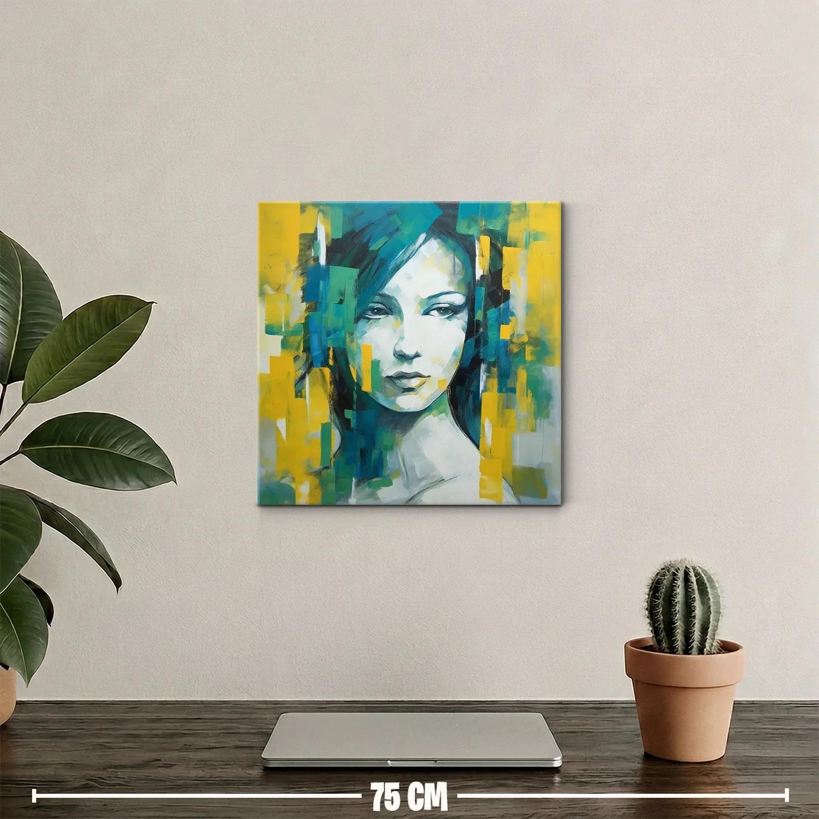Retrato abstracto femenino con tonos vibrantes y expresivos — miniatura 2