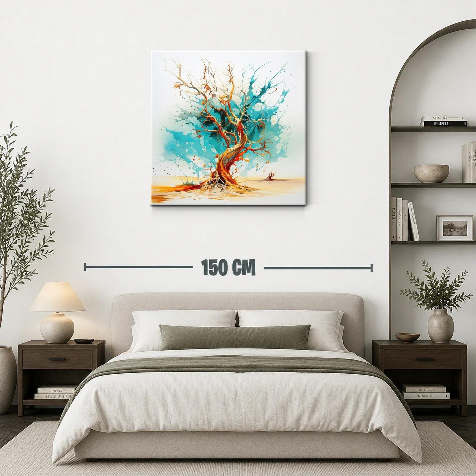 Árbol abstracto en tonos vibrantes y azulados — miniatura 3