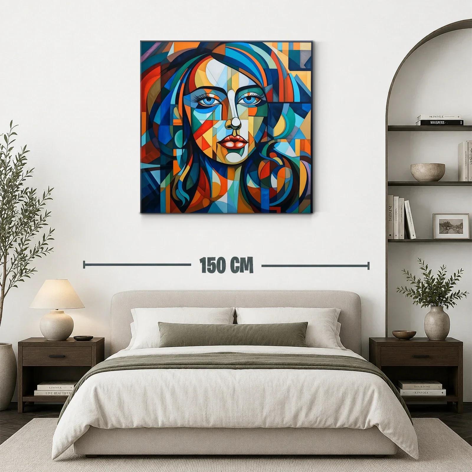 Retrato femenino en estilo cubista vibrante y contemporáneo — miniatura 3