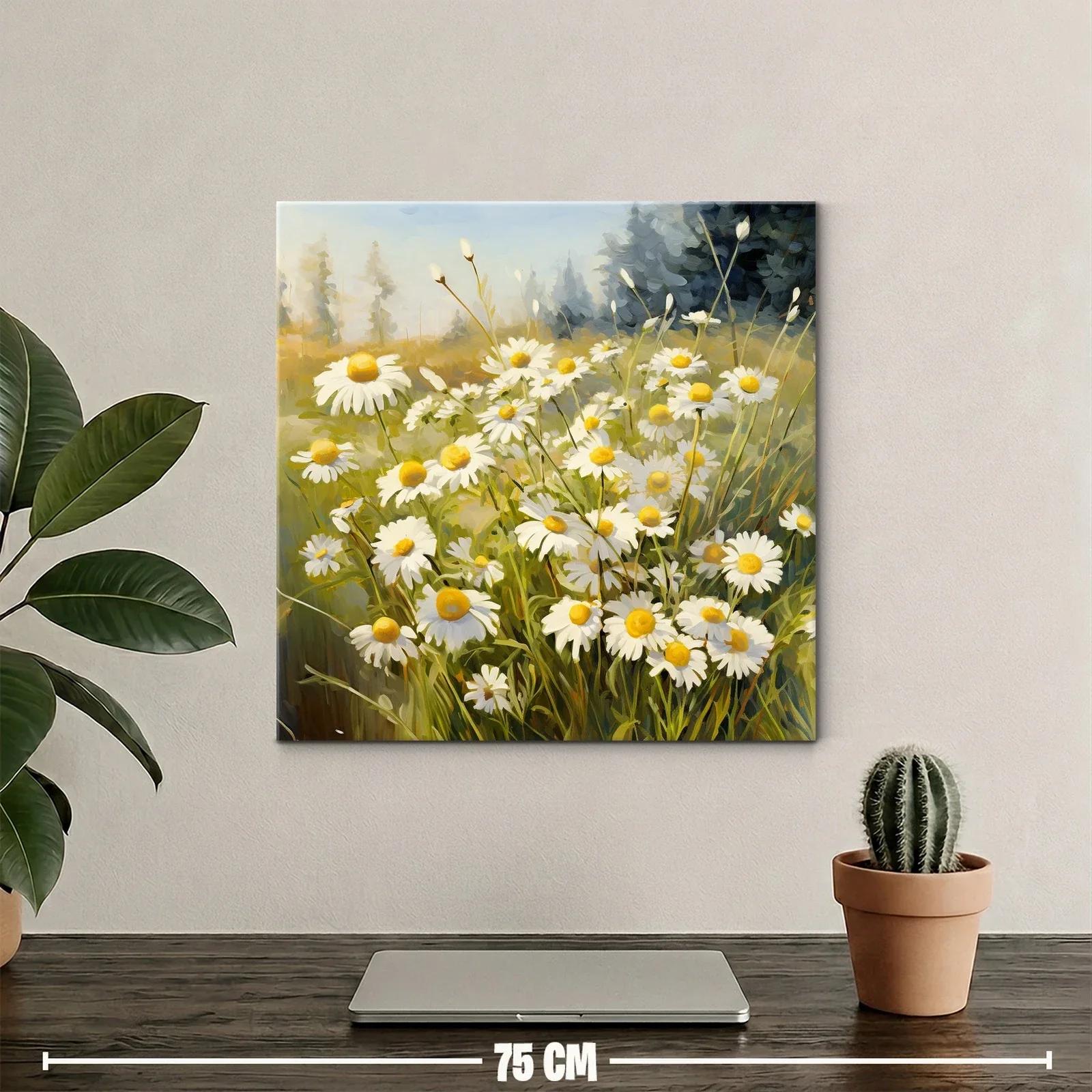 Ramo de margaritas en campo iluminado por el sol — miniatura 2