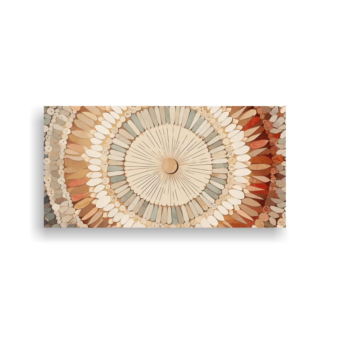 Cuadro mandala radial en terracota y crema — imagen principal