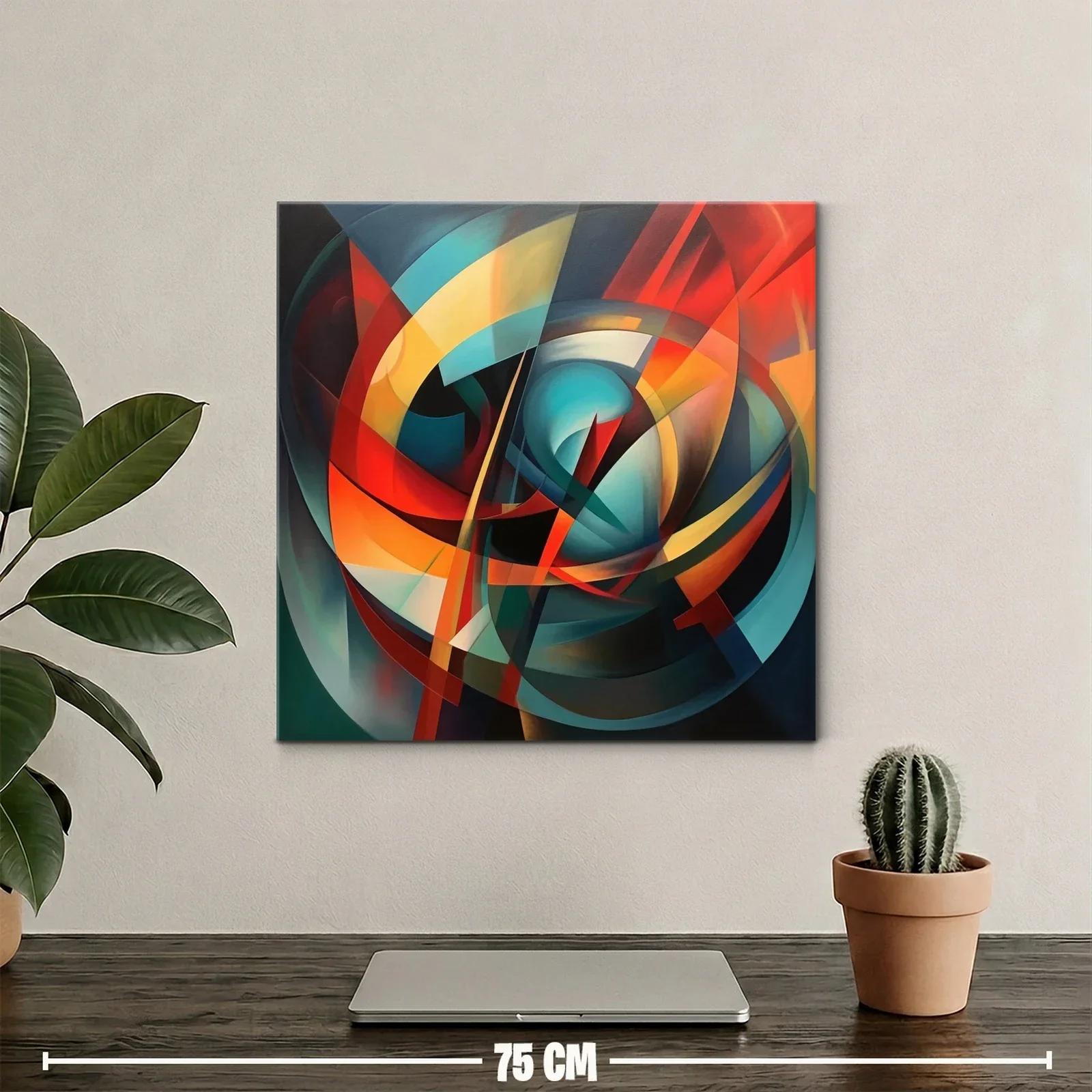 Composición abstracta vibrante con tonos cálidos y fríos — miniatura 2