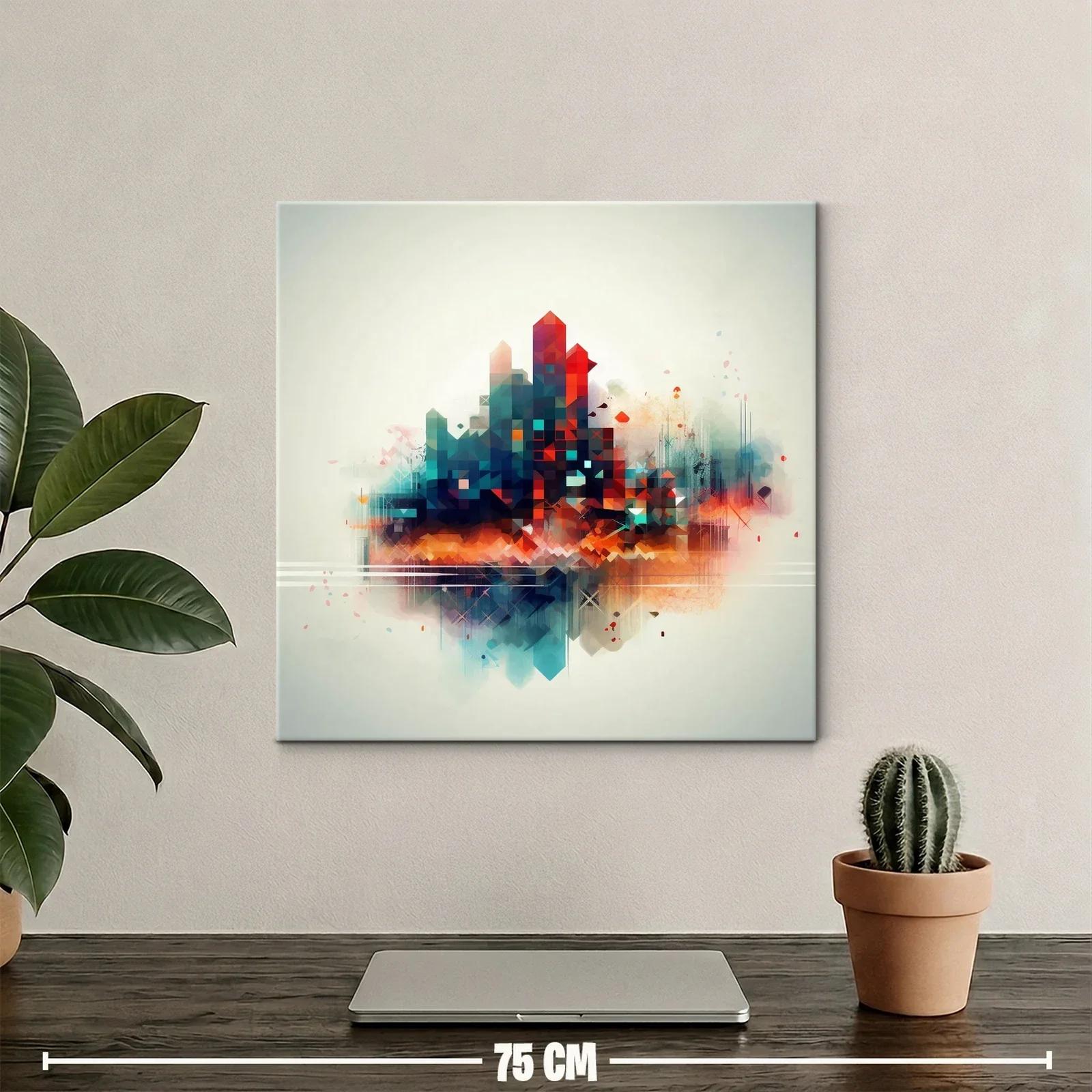 Composición abstracta con tonos cálidos y fríos en equilibrio — miniatura 2