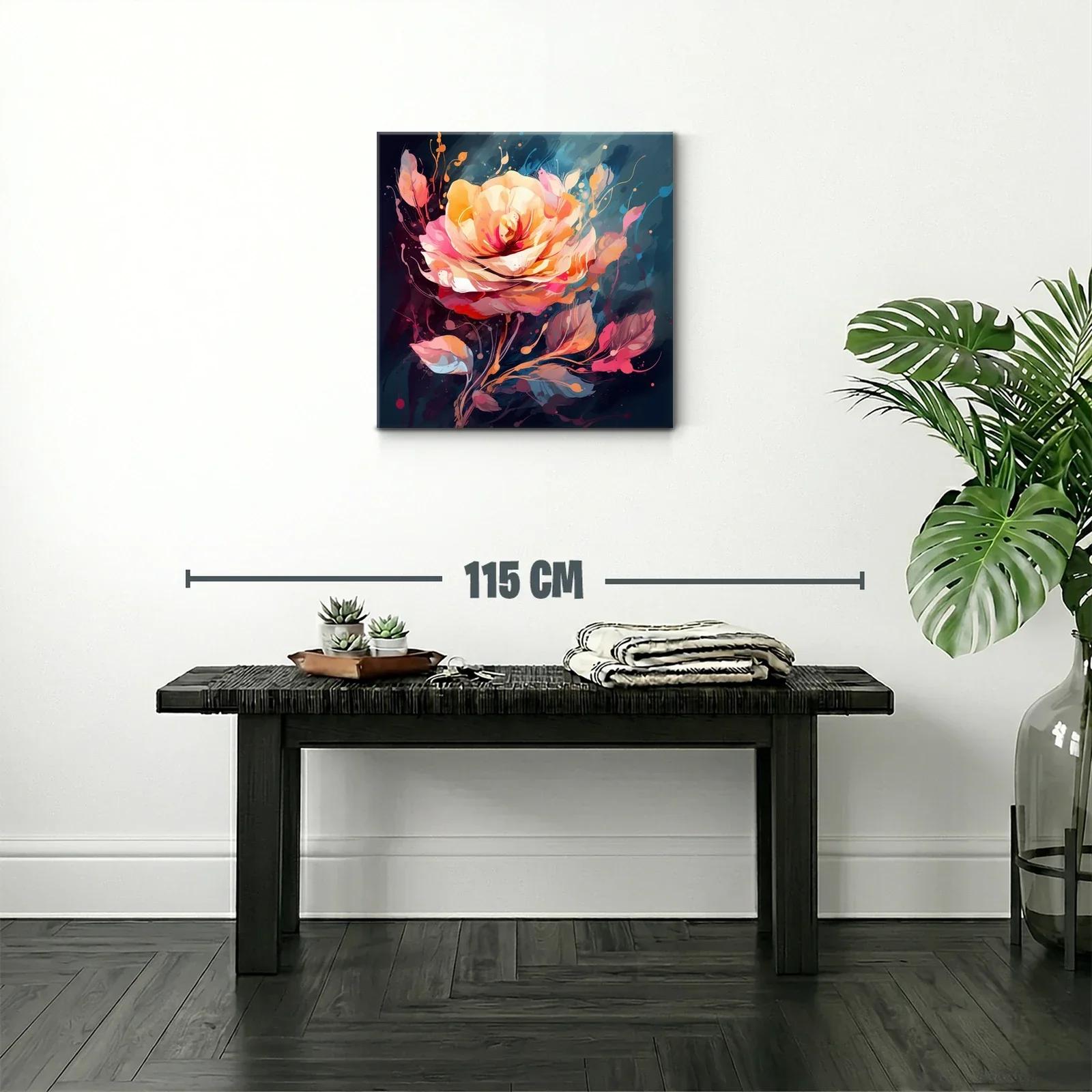 Impacto floral en tonos cálidos y suaves en fondo oscuro — miniatura 2