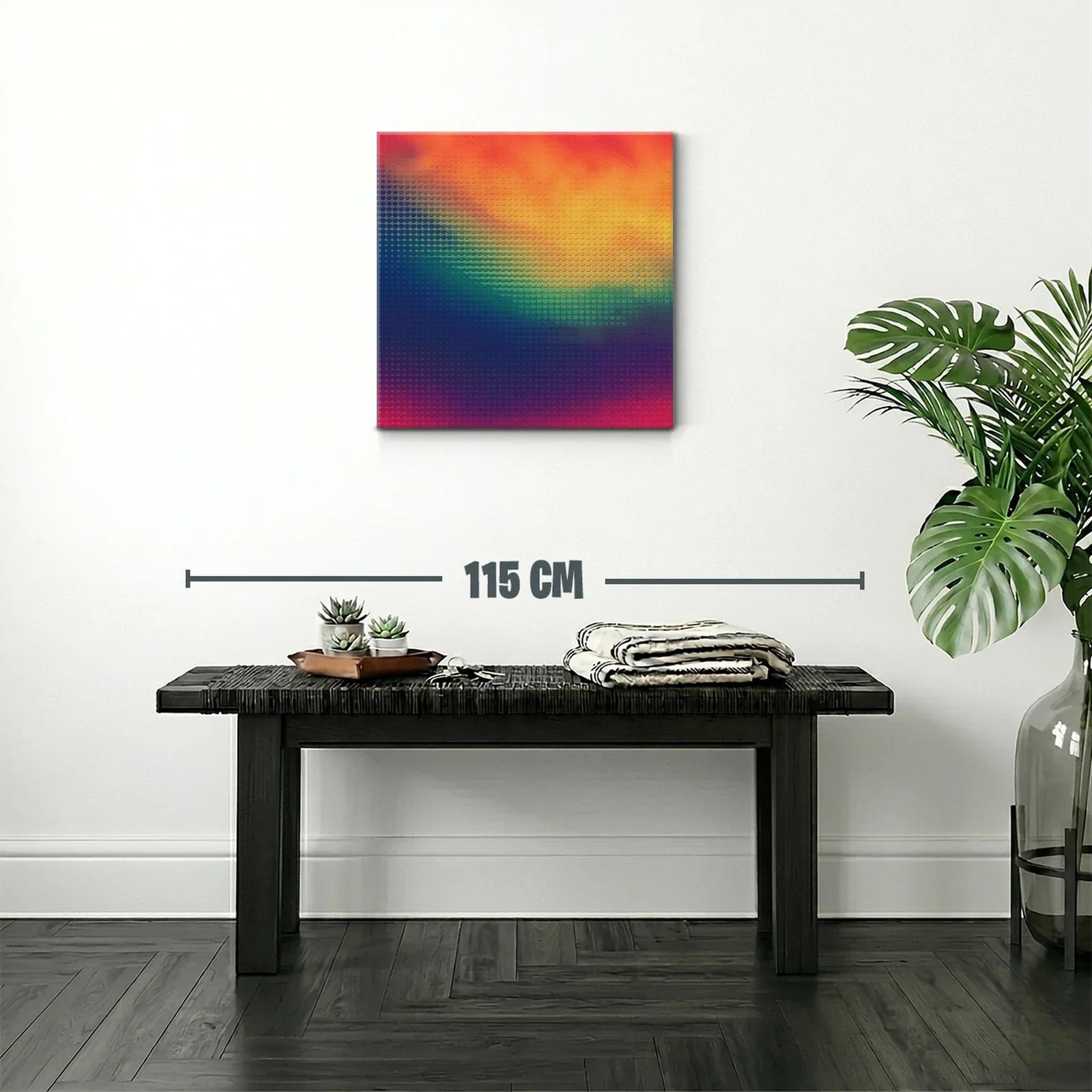 Cuadro abstracto moderno con patrones degradados y vibrantes — miniatura 2