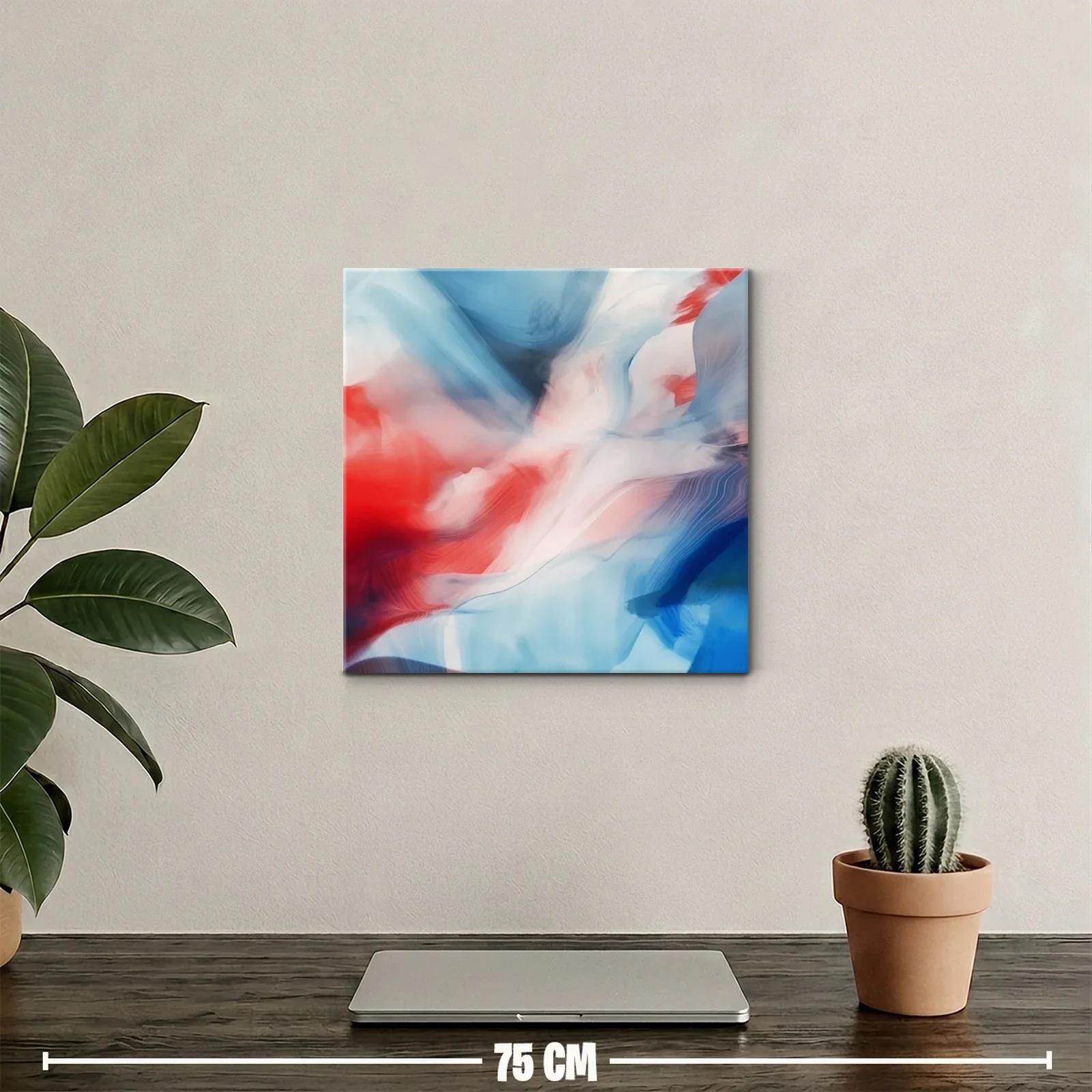 Composición abstracta en tonos rojo y azul vibrantes — miniatura 2