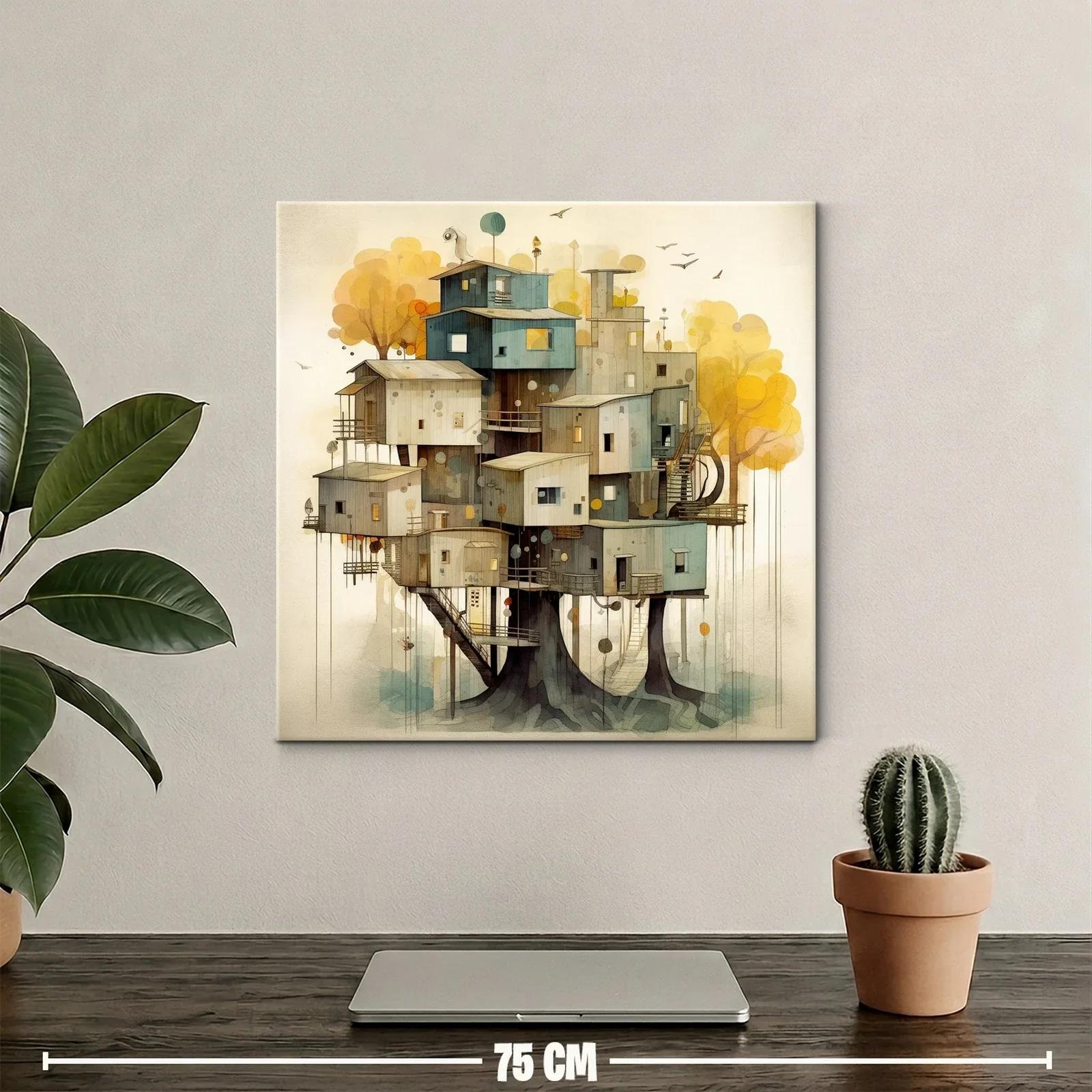 Composición arquitectónica de casas integradas en árboles — miniatura 2